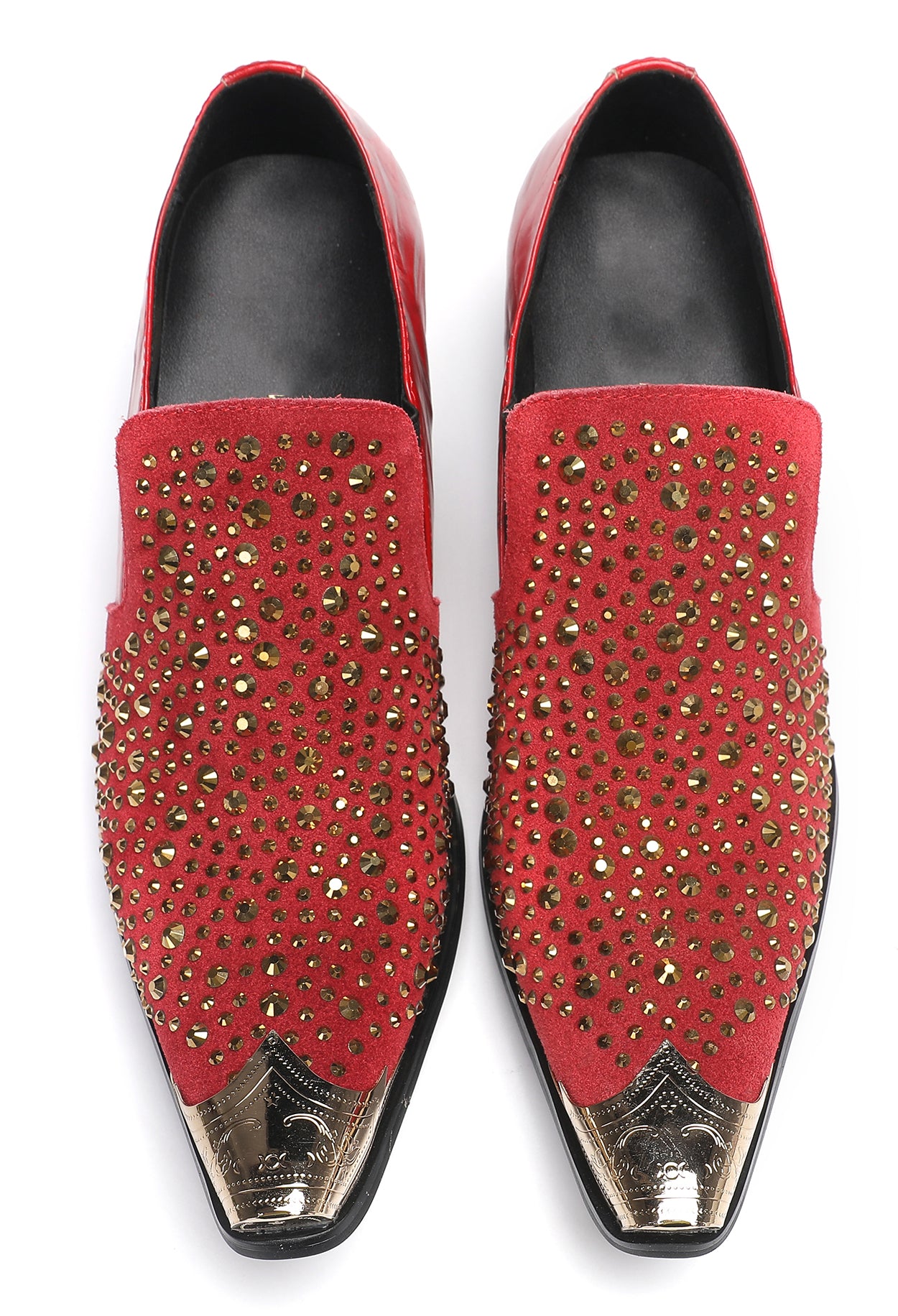 Men's Metal-Tip Toe Beaded Penny Loafers