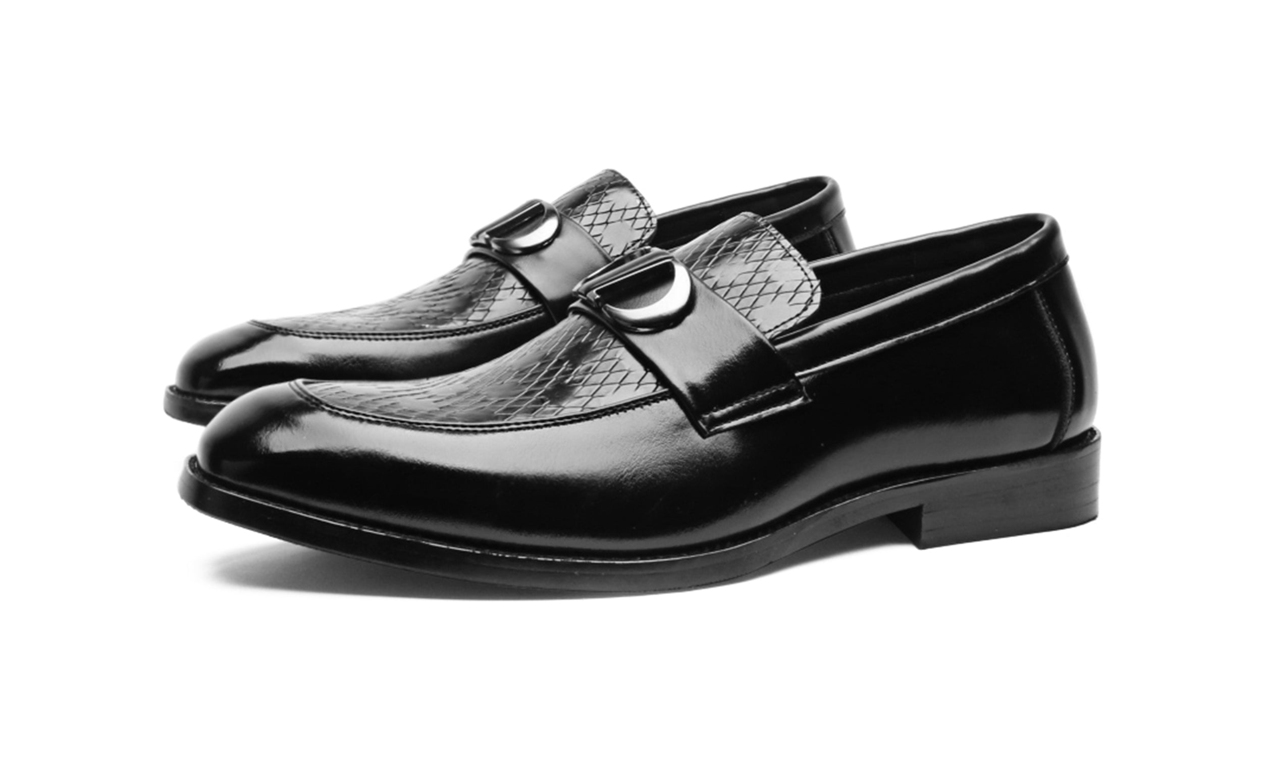 Mocasines de hombre de piel acolchada y repujada