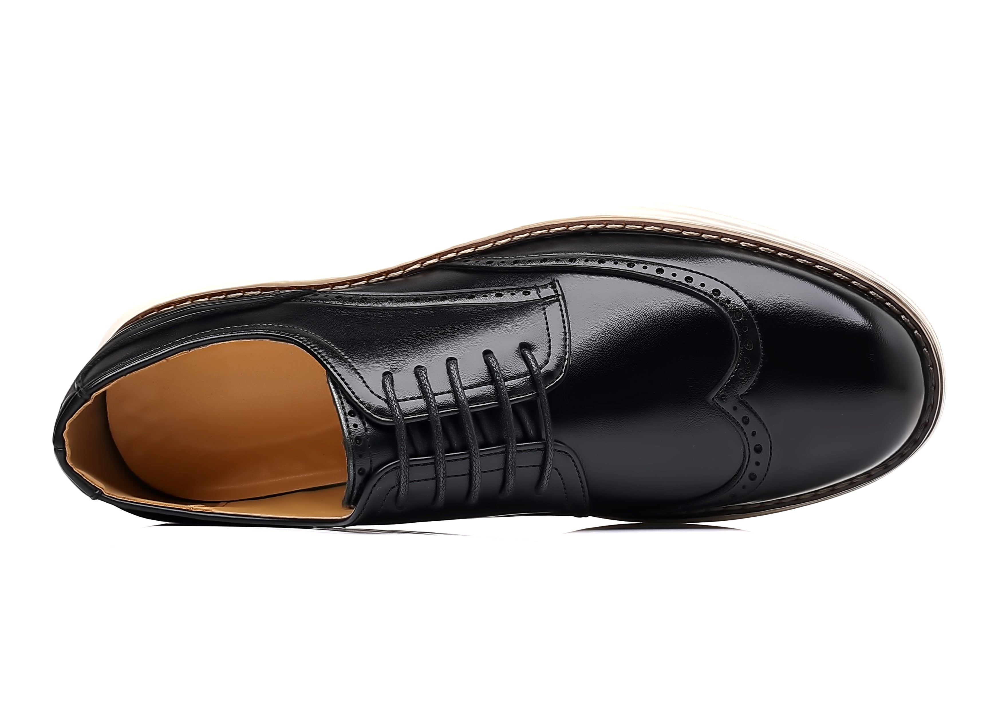 Men's Wingtip Leather Derby Shoes