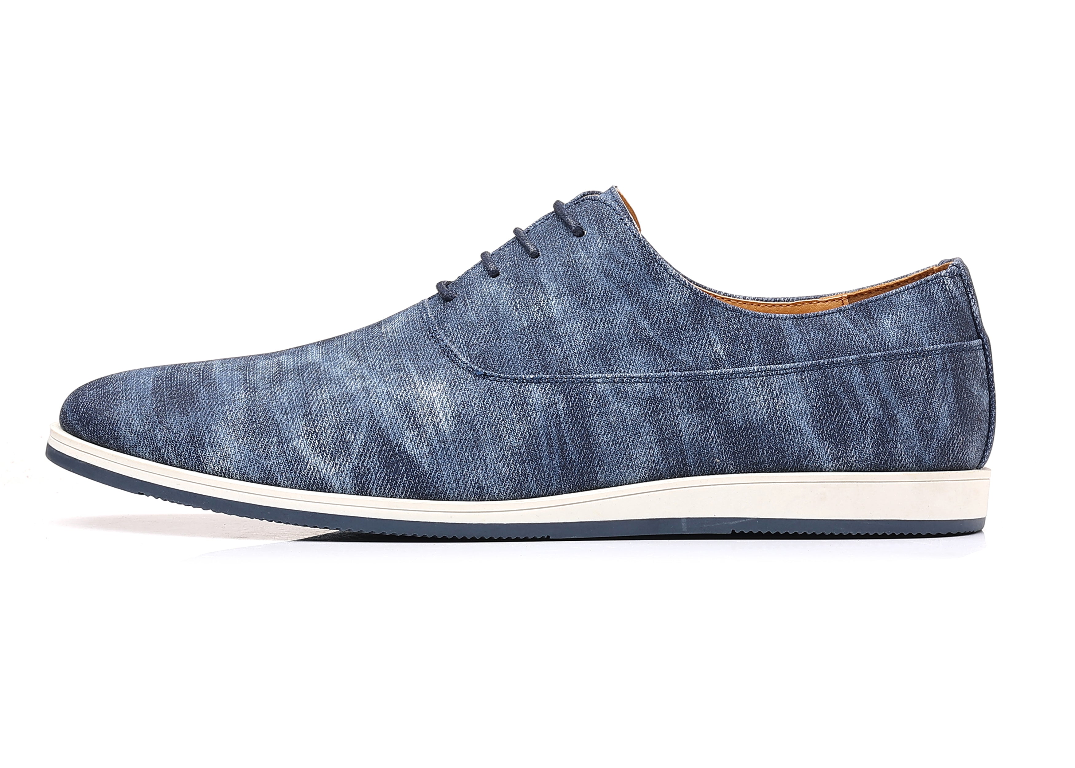 Oxfords de mezclilla con punta lisa para hombre