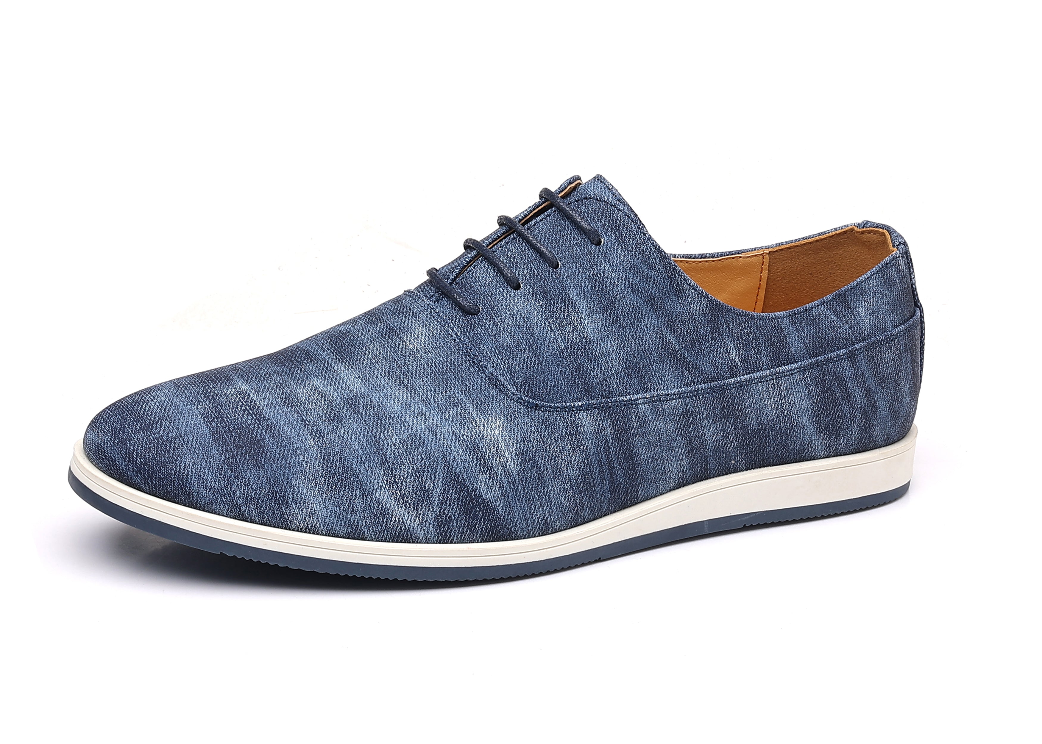 Oxfords de mezclilla con punta lisa para hombre