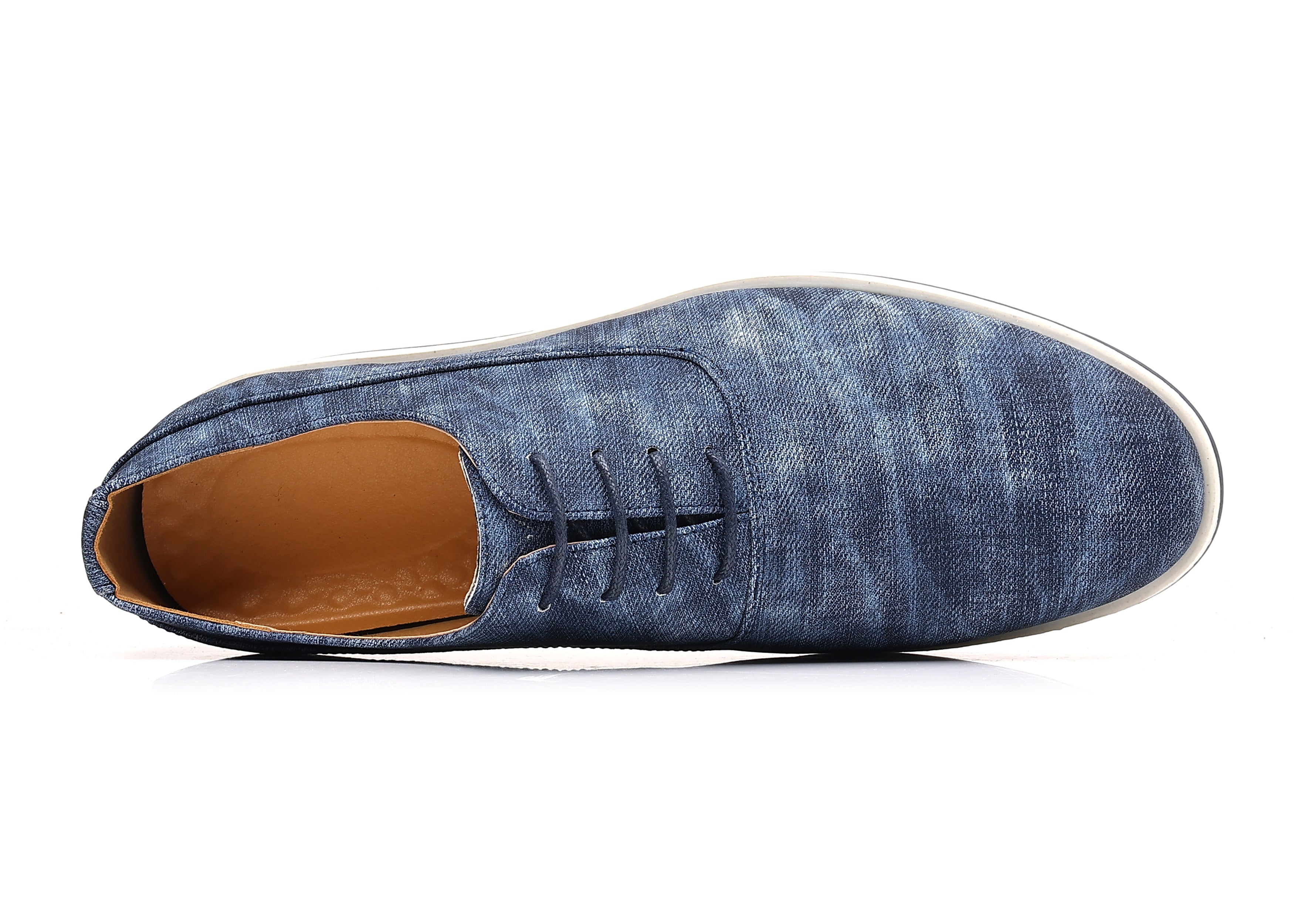 Oxfords de mezclilla con punta lisa para hombre