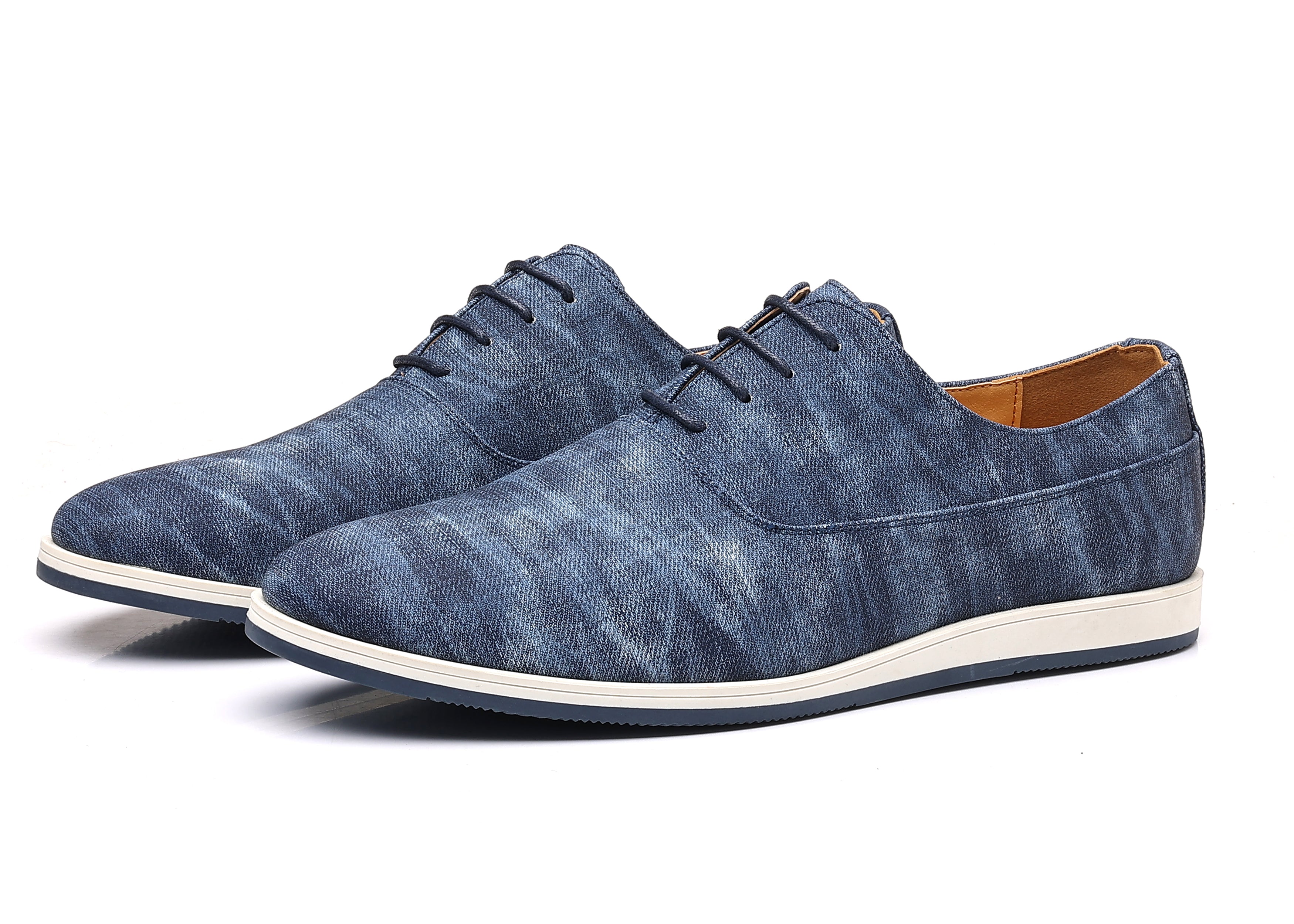 Oxfords de mezclilla con punta lisa para hombre