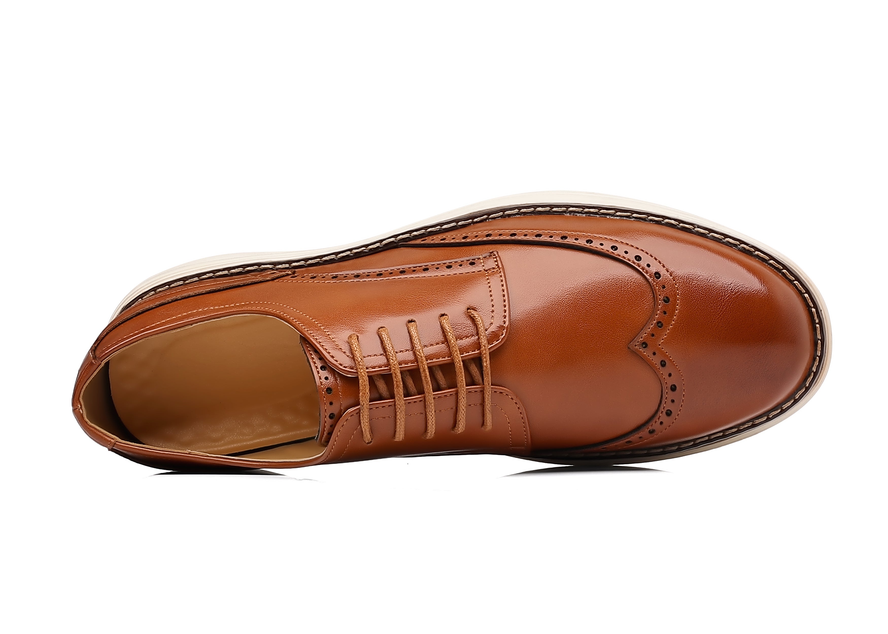 Men's Wingtip Leather Derby Shoes