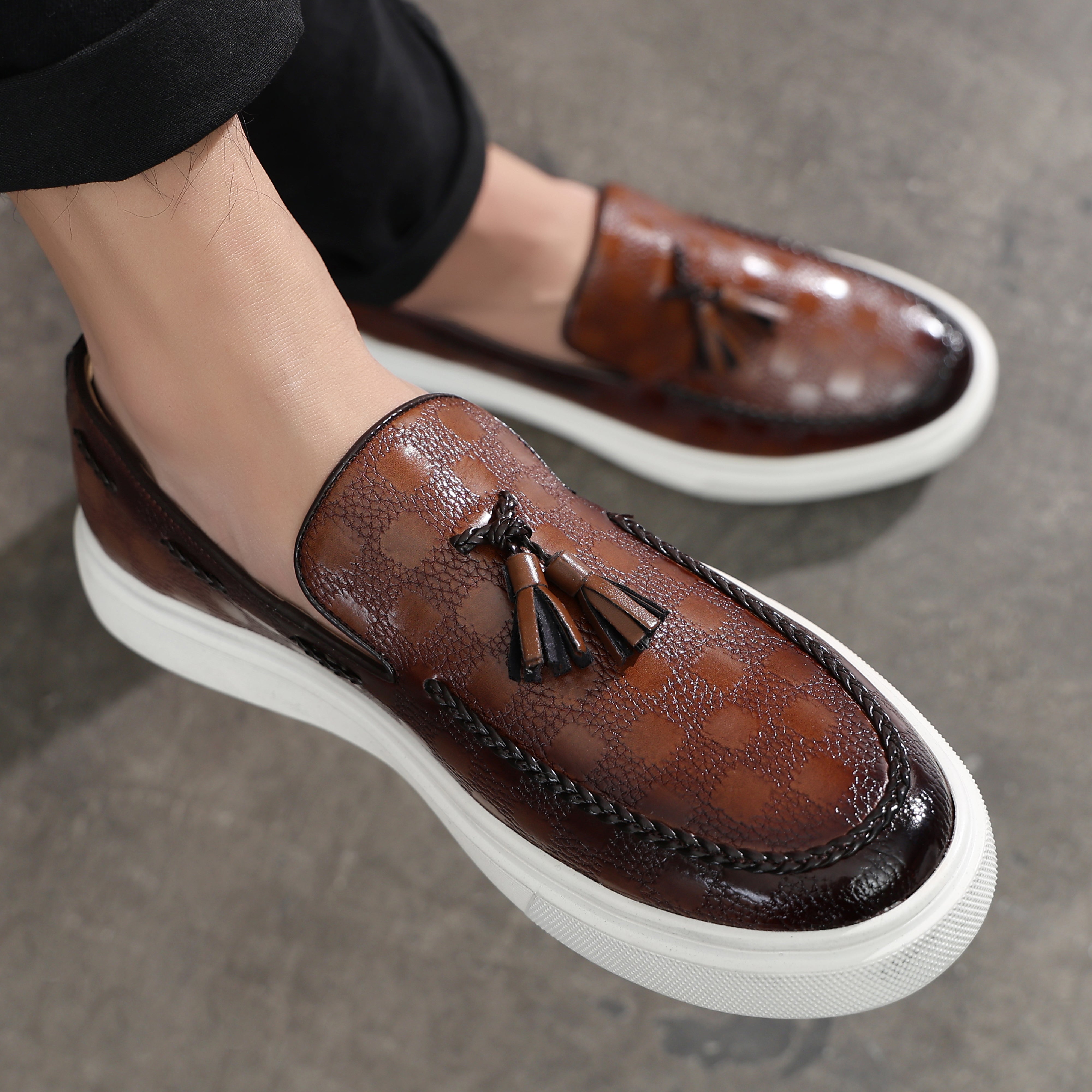 Men's Tassel Braided Loafers