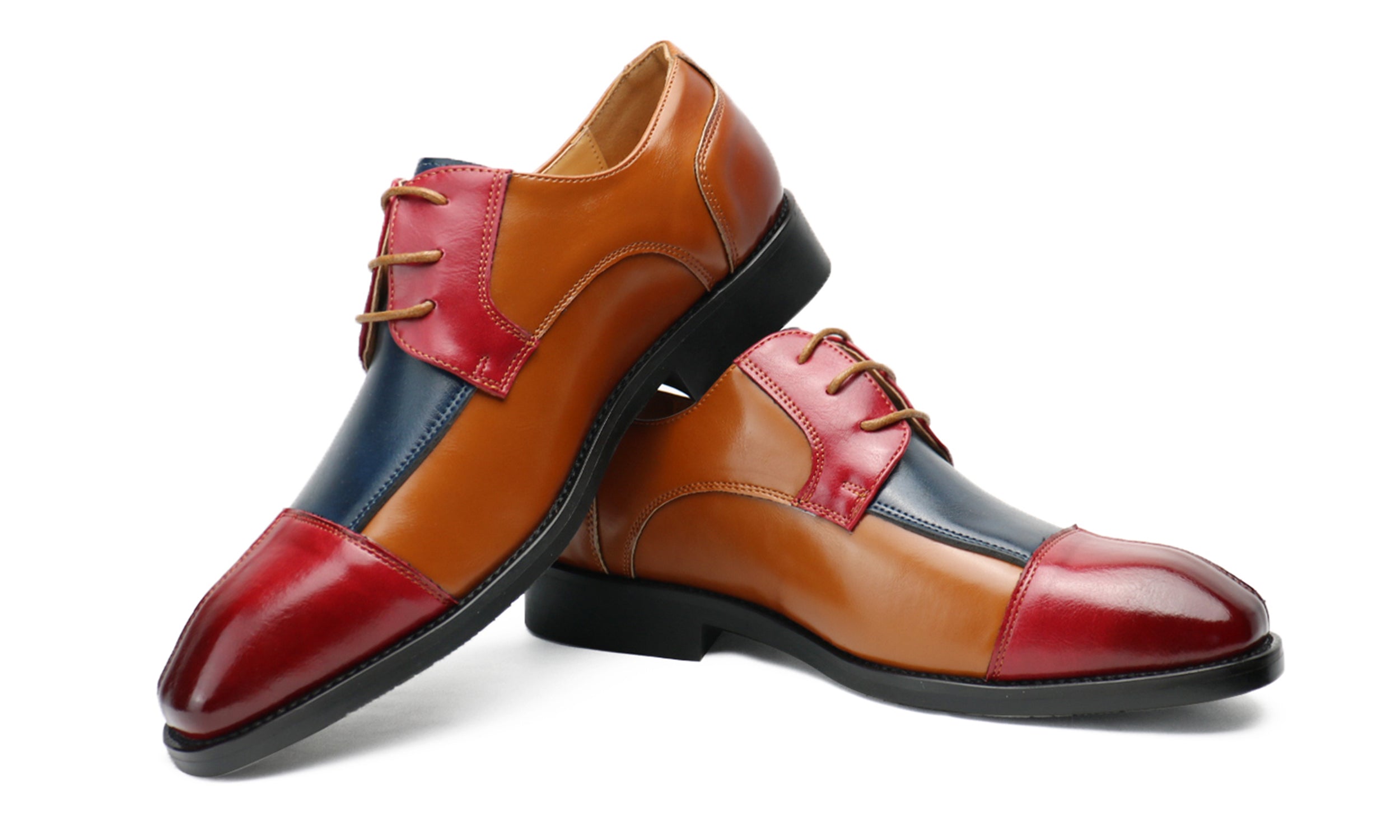 Zapatos Derby con paneles de color para hombre