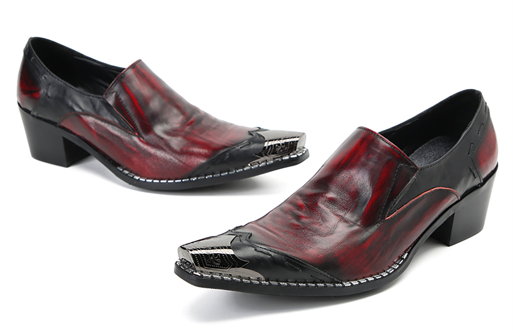 Men's Fashion Metal Pointed Toeded Western Loafers
