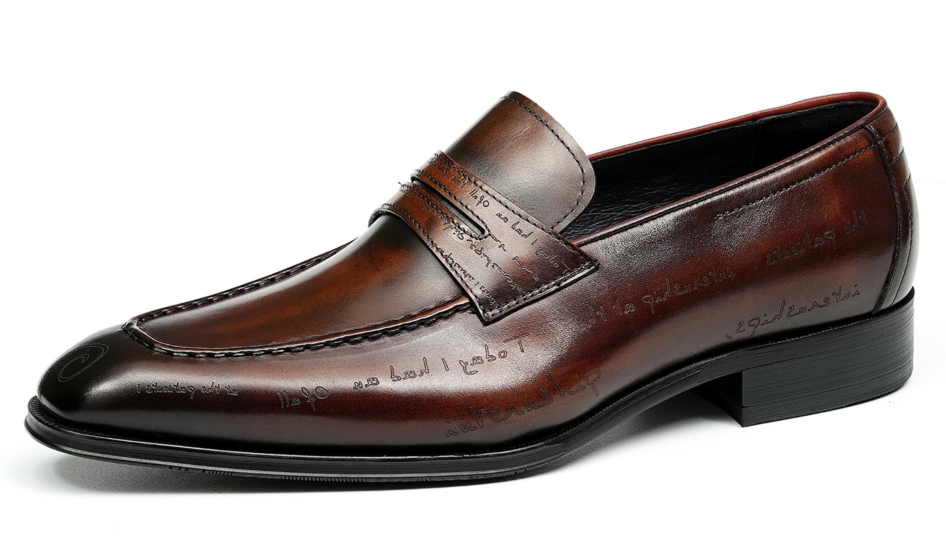 Mocasines Penny Brogues de esmoquin a la moda para hombre