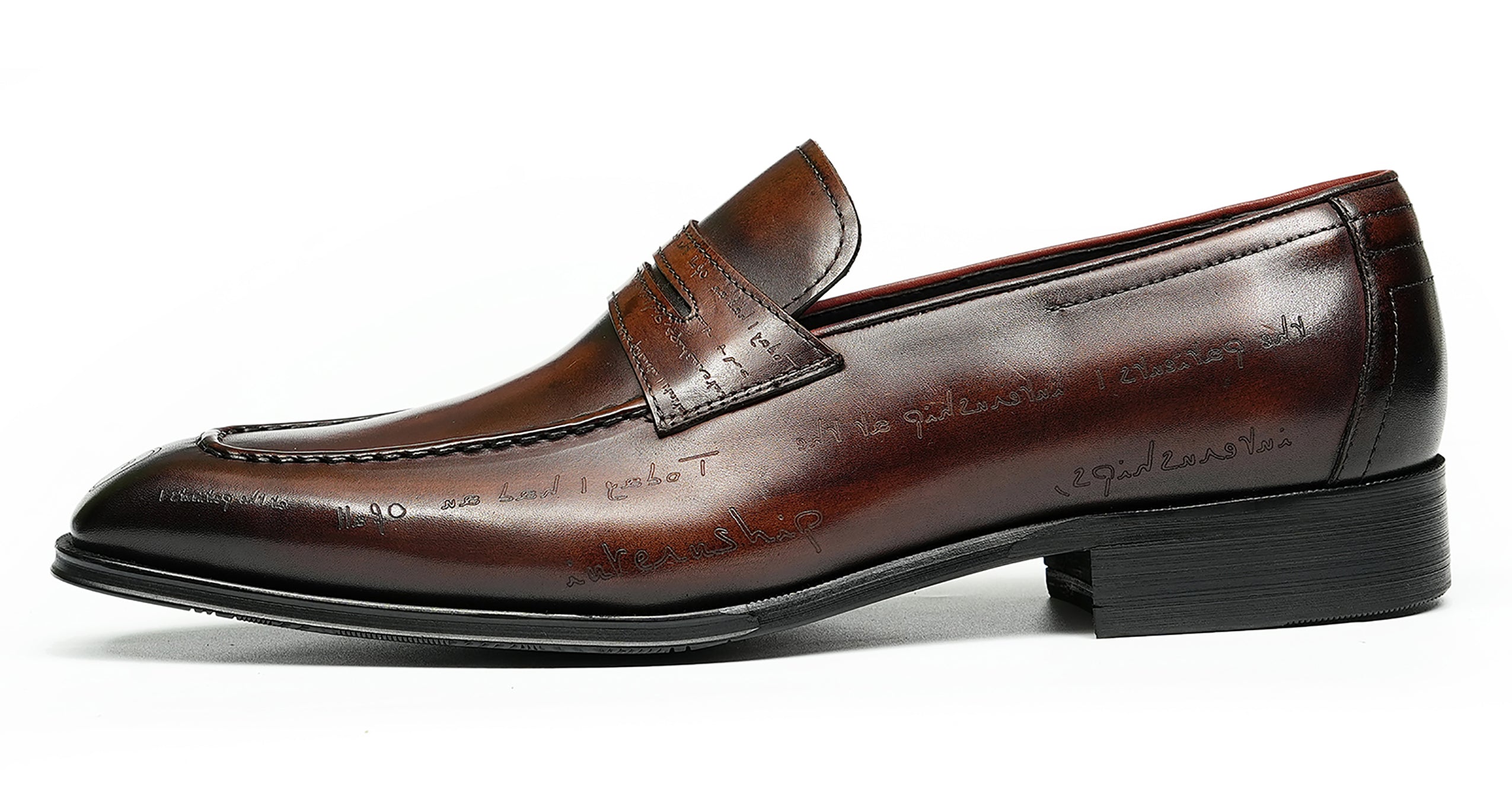 Mocasines Penny Brogues de esmoquin a la moda para hombre