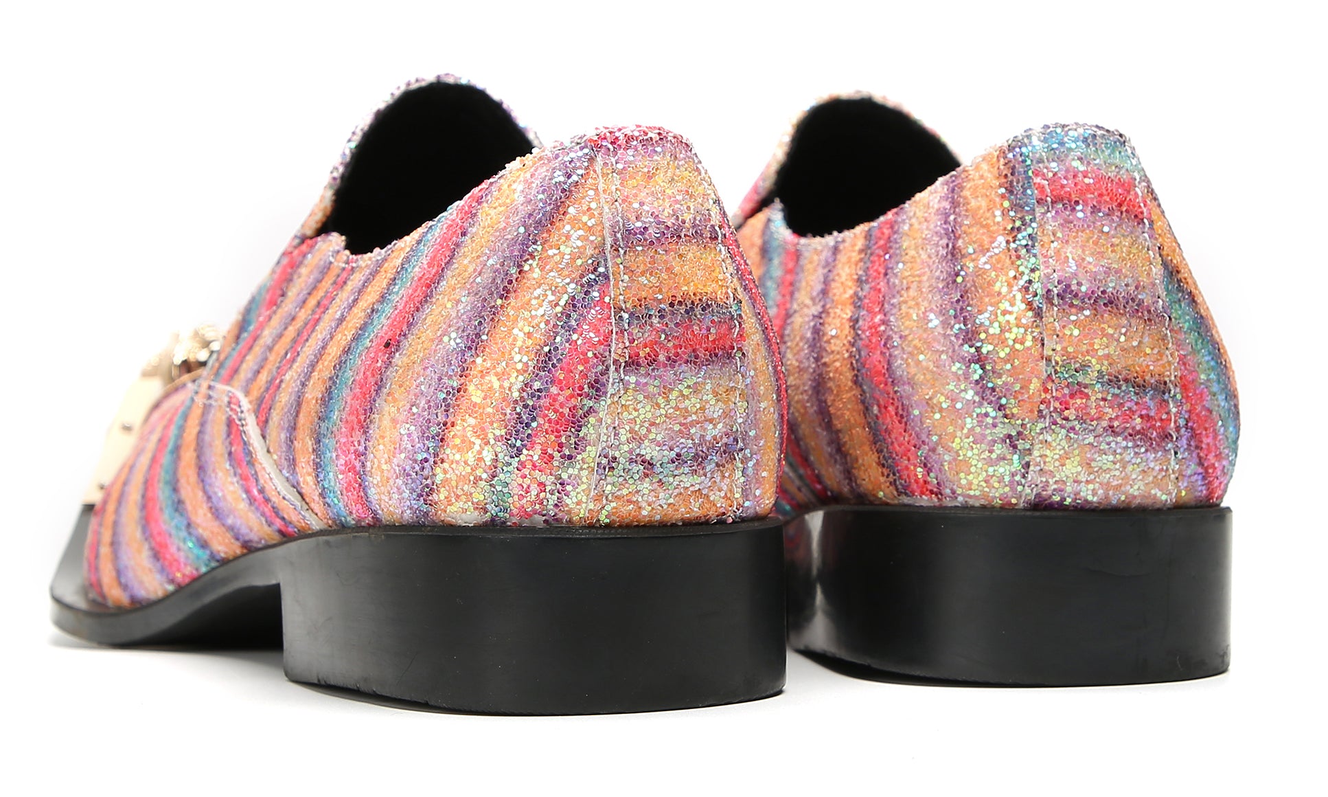 Men's Metal-Tip Toe Colorful Western Loafers