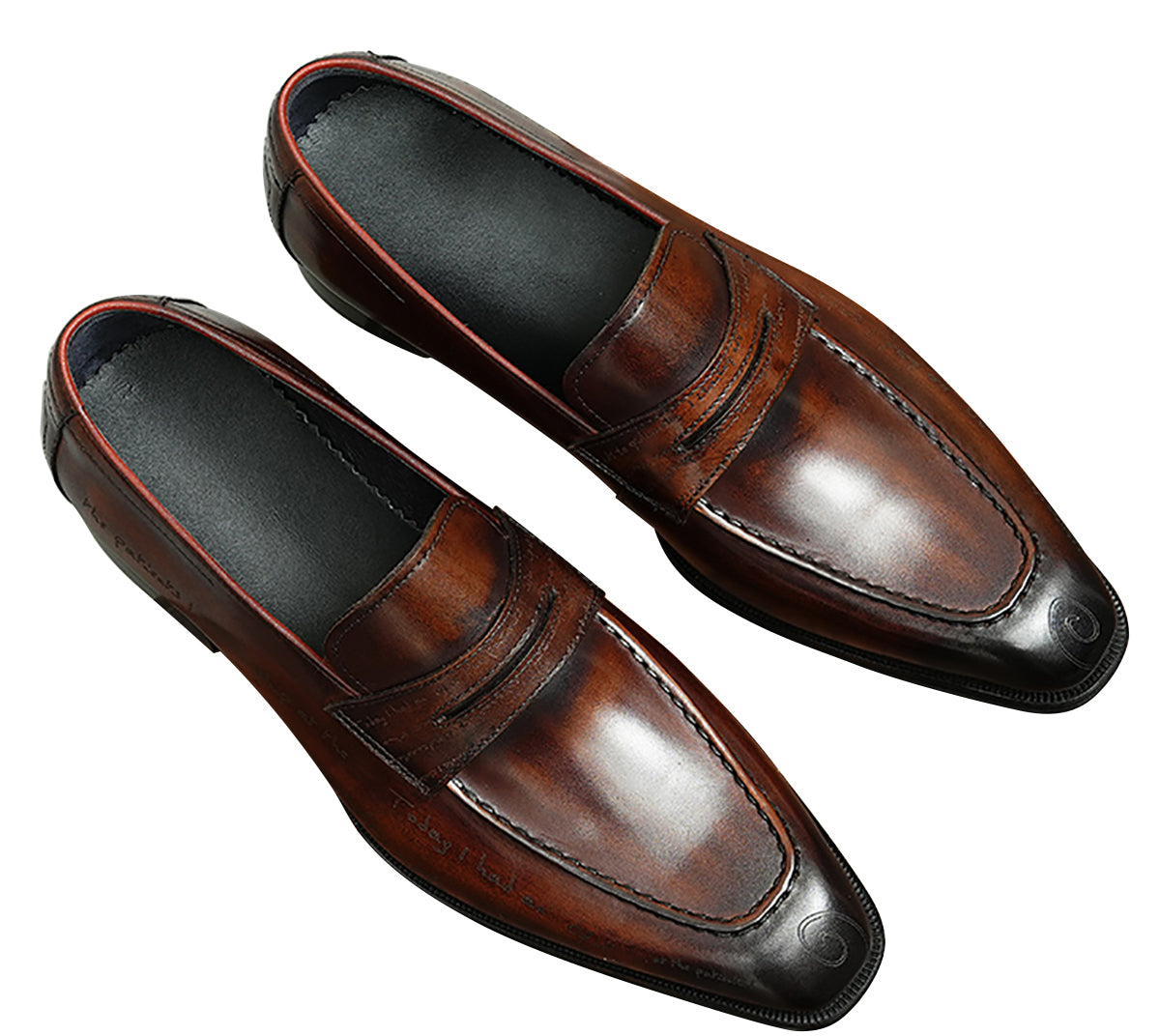 Mocasines Penny Brogues de esmoquin a la moda para hombre