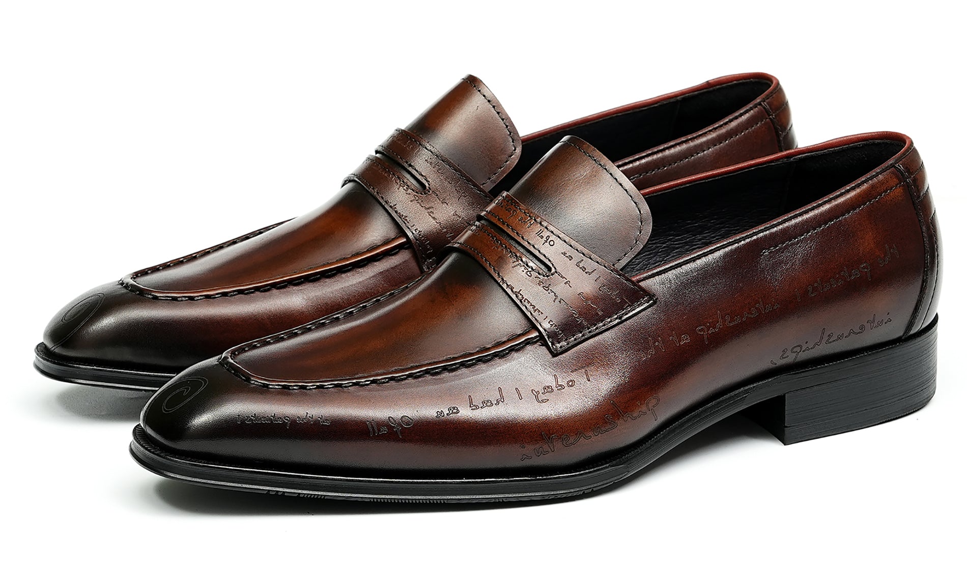 Mocasines Penny Brogues de esmoquin a la moda para hombre