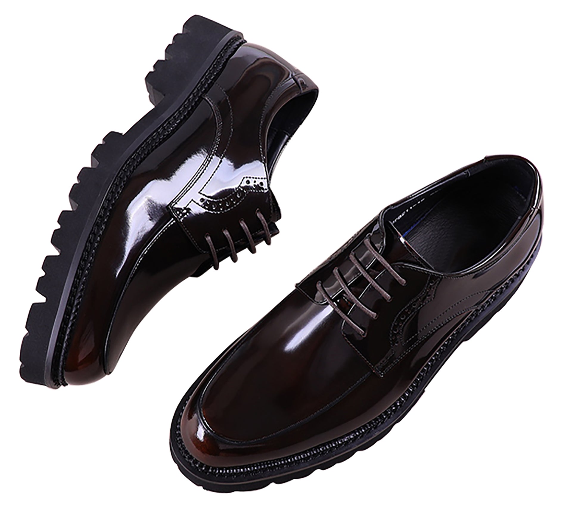 Men's Handmade Dress Plain Toe Brogues Derby