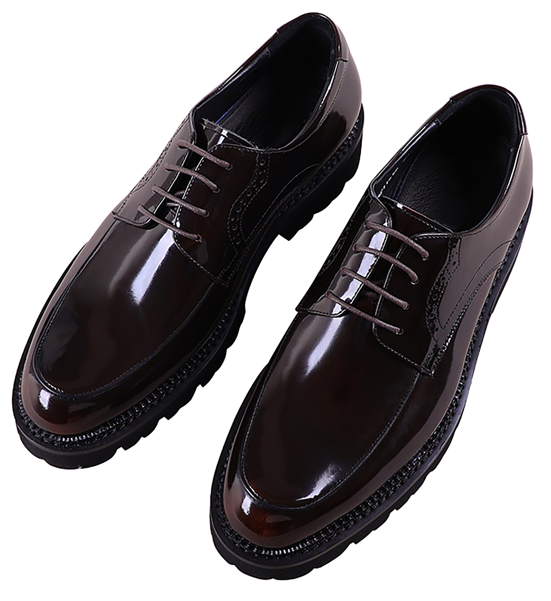 Men's Handmade Dress Plain Toe Brogues Derby