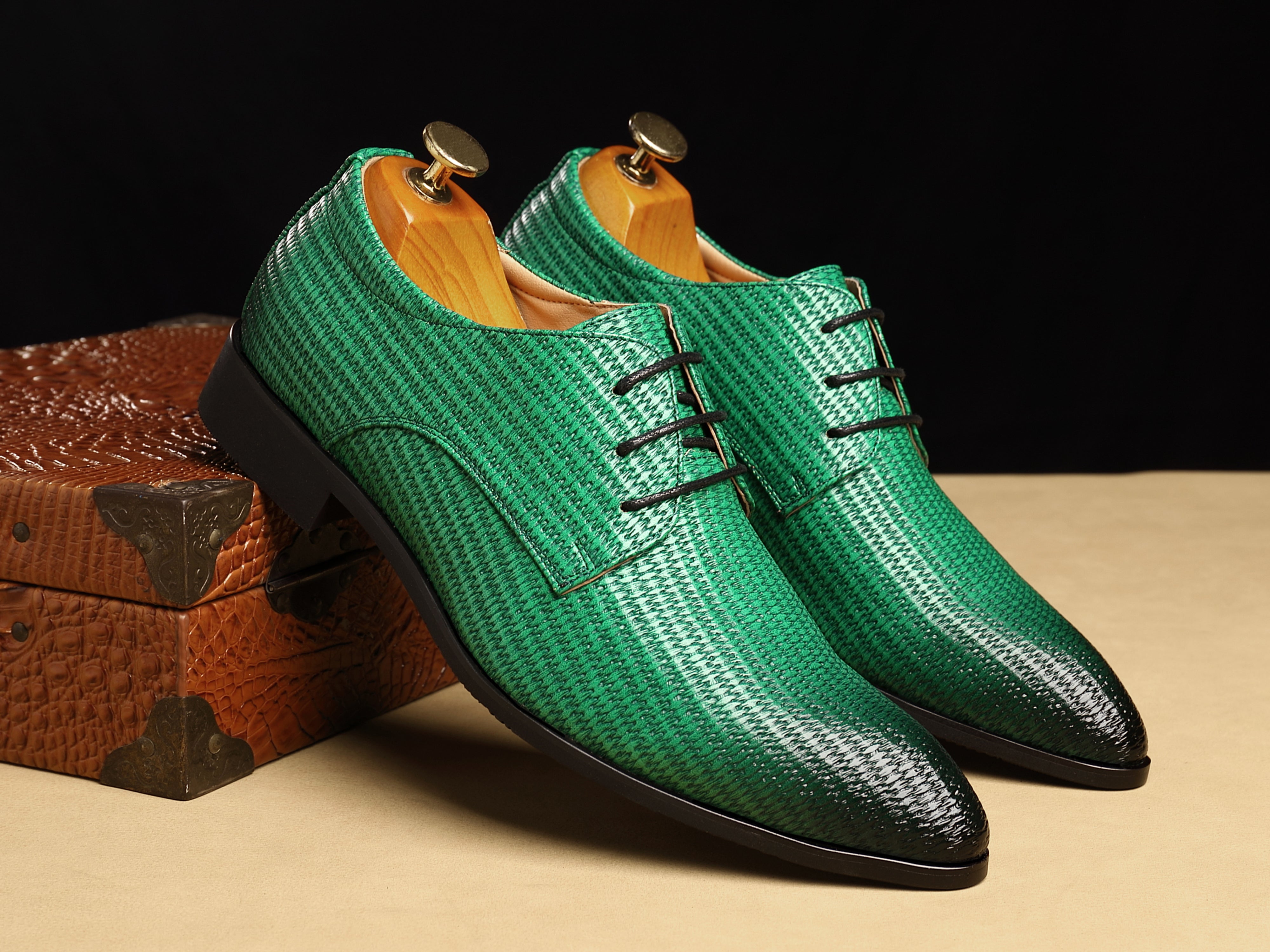 Men's Embossed Woven Derby Shoes