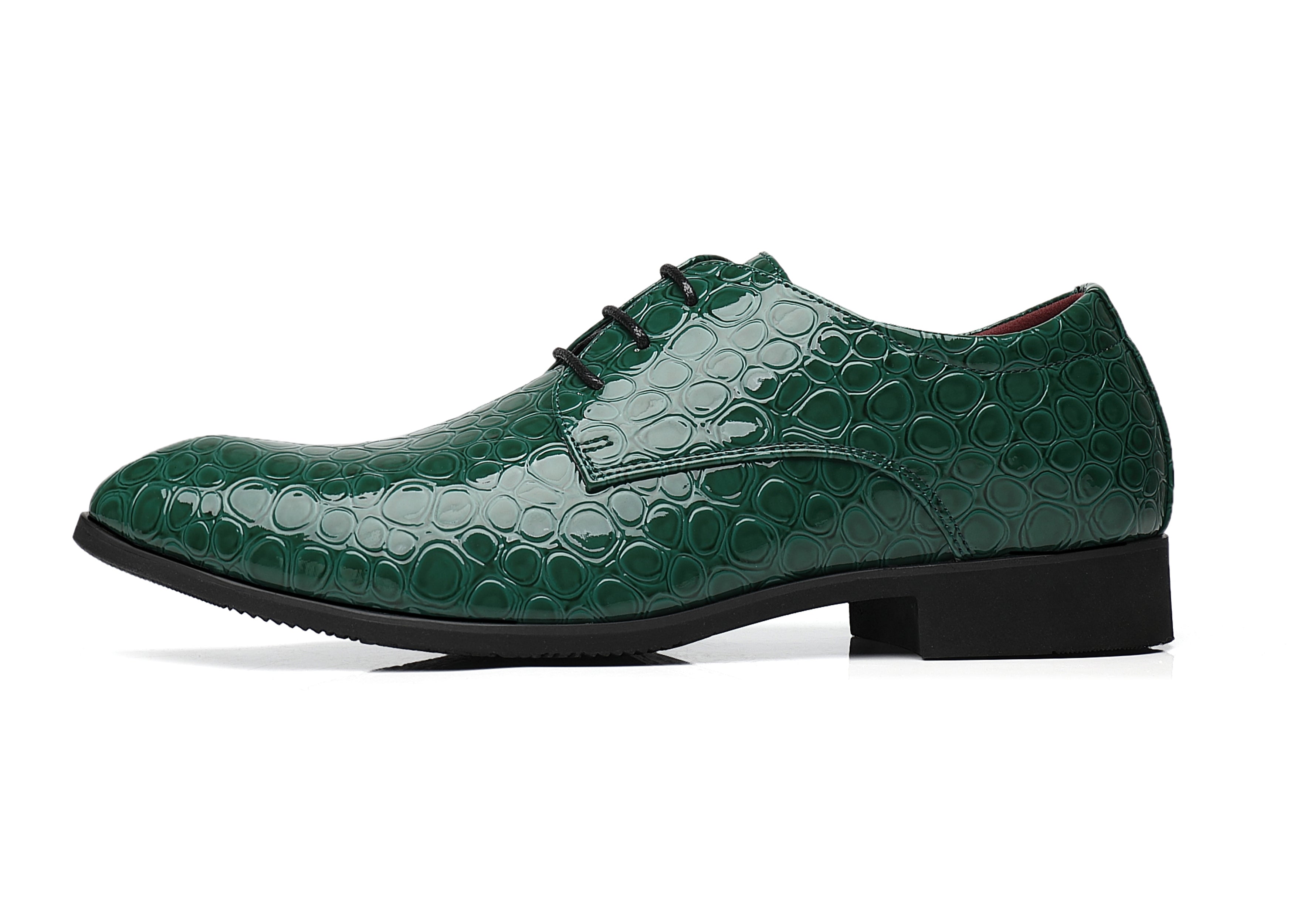 Men's Croc Patent Leather Derby Shoes