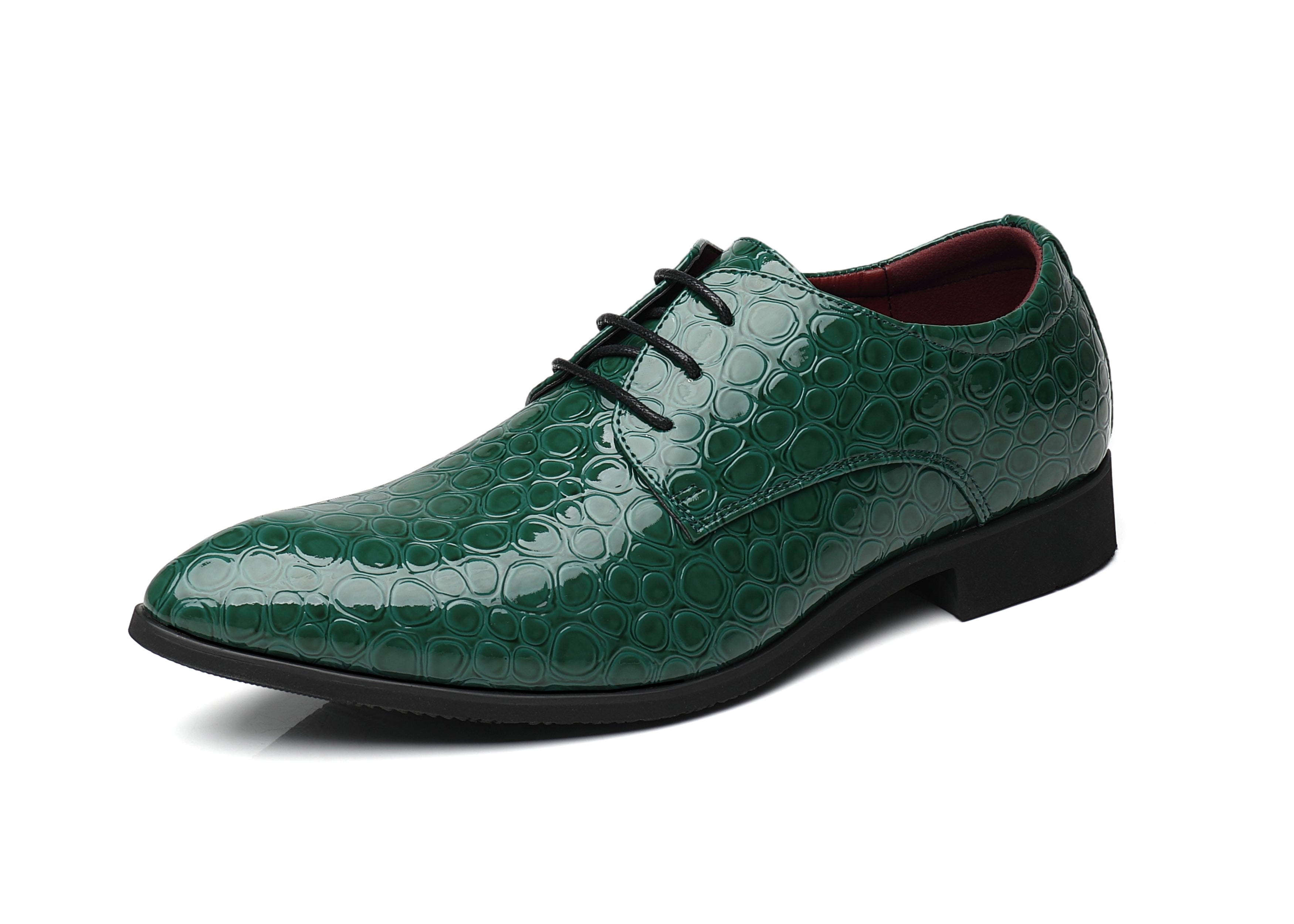 Zapatos Derby de charol de cocodrilo para hombre