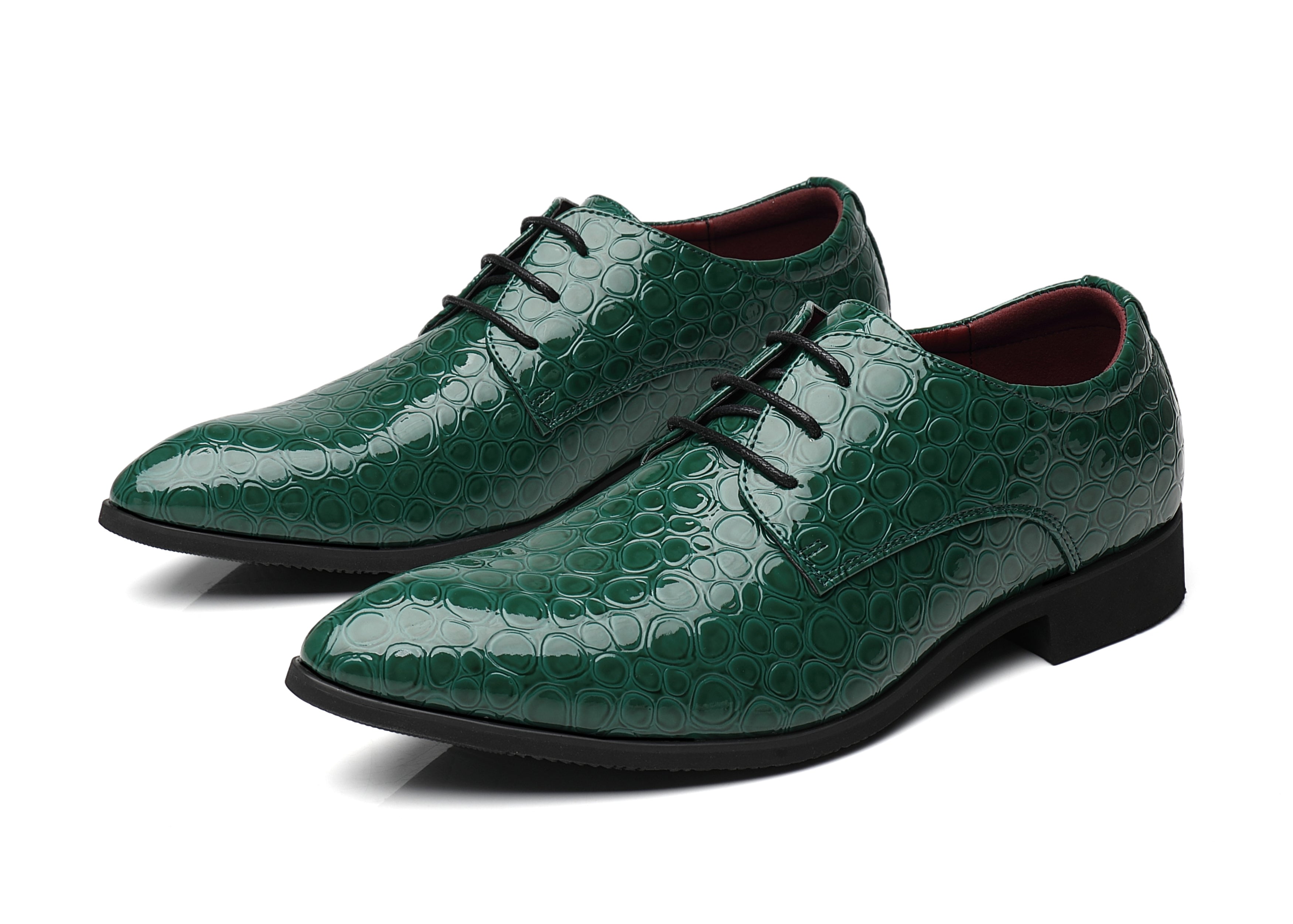 Men's Croc Patent Leather Derby Shoes