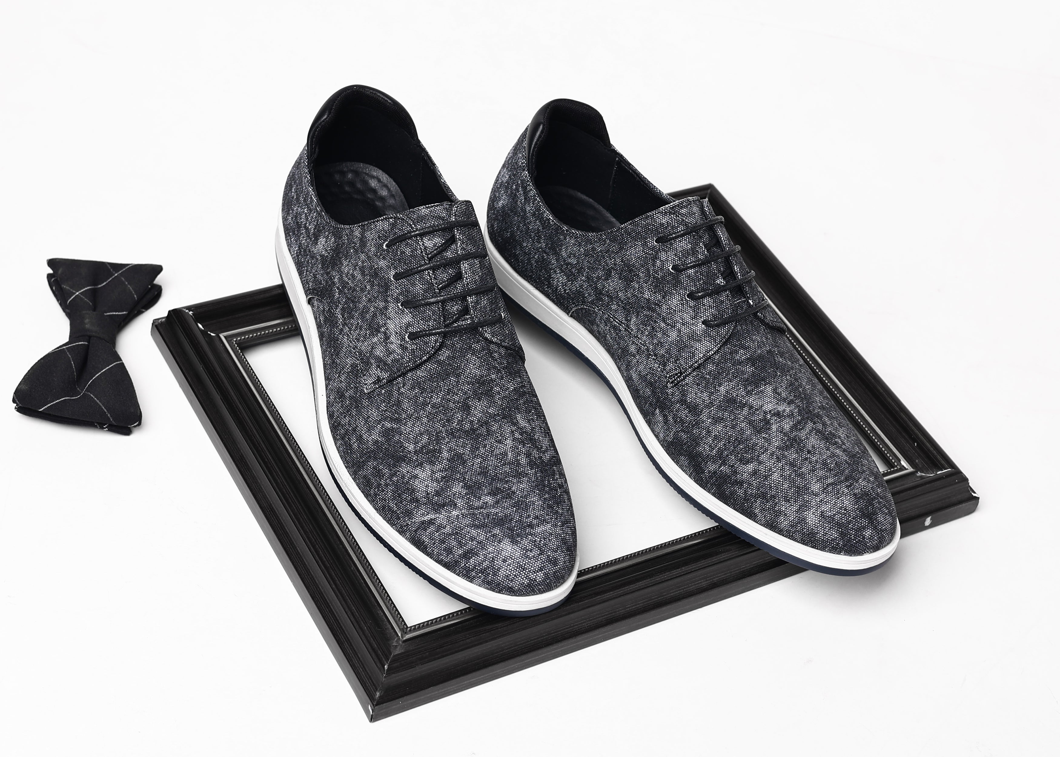 Oxfords de mezclilla con punta lisa para hombre