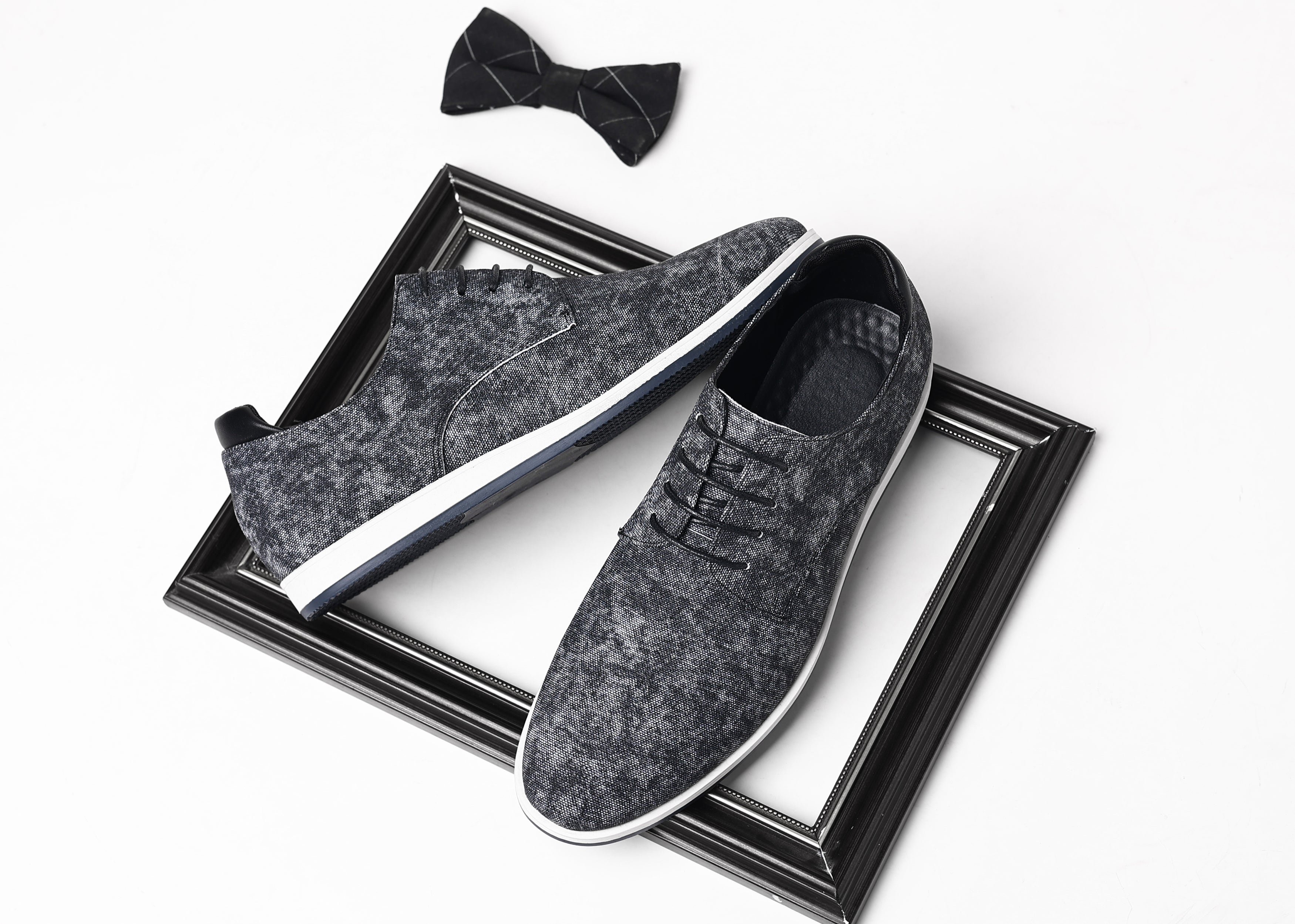 Oxfords de mezclilla con punta lisa para hombre