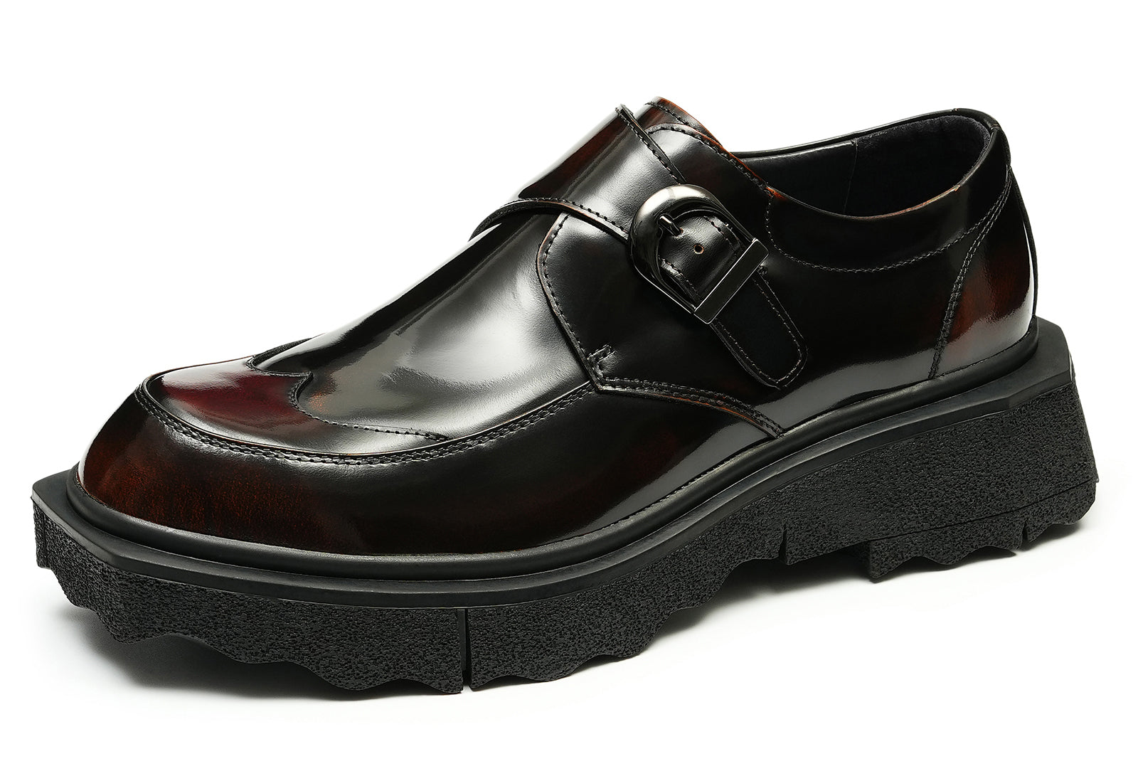 Men's Thick Sole Monk-Strap Loafers