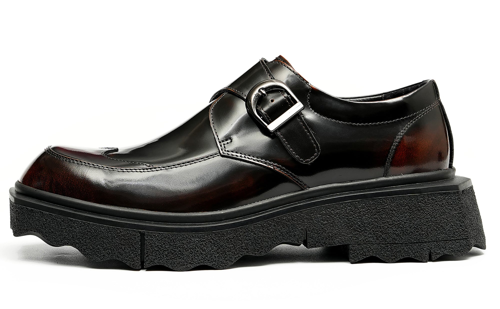 Men's Thick Sole Monk-Strap Loafers