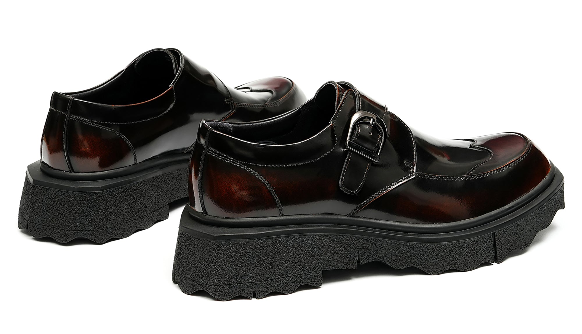 Men's Thick Sole Monk-Strap Loafers