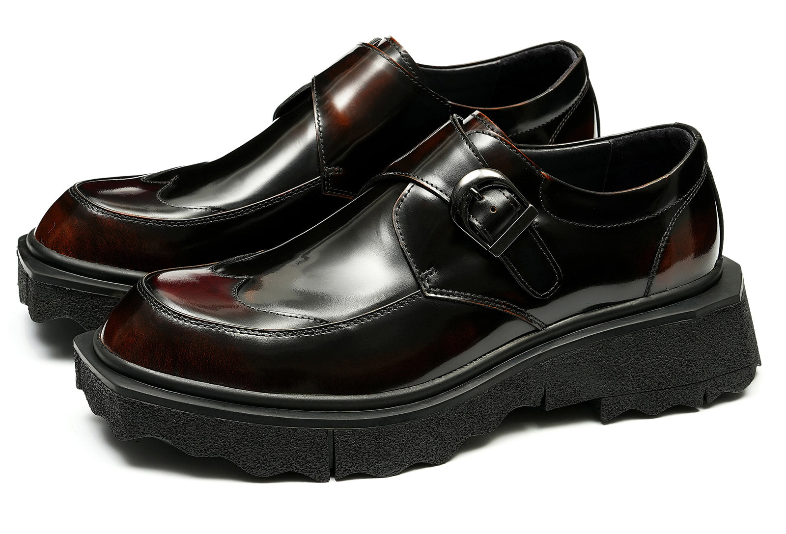 Men's Thick Sole Monk-Strap Loafers