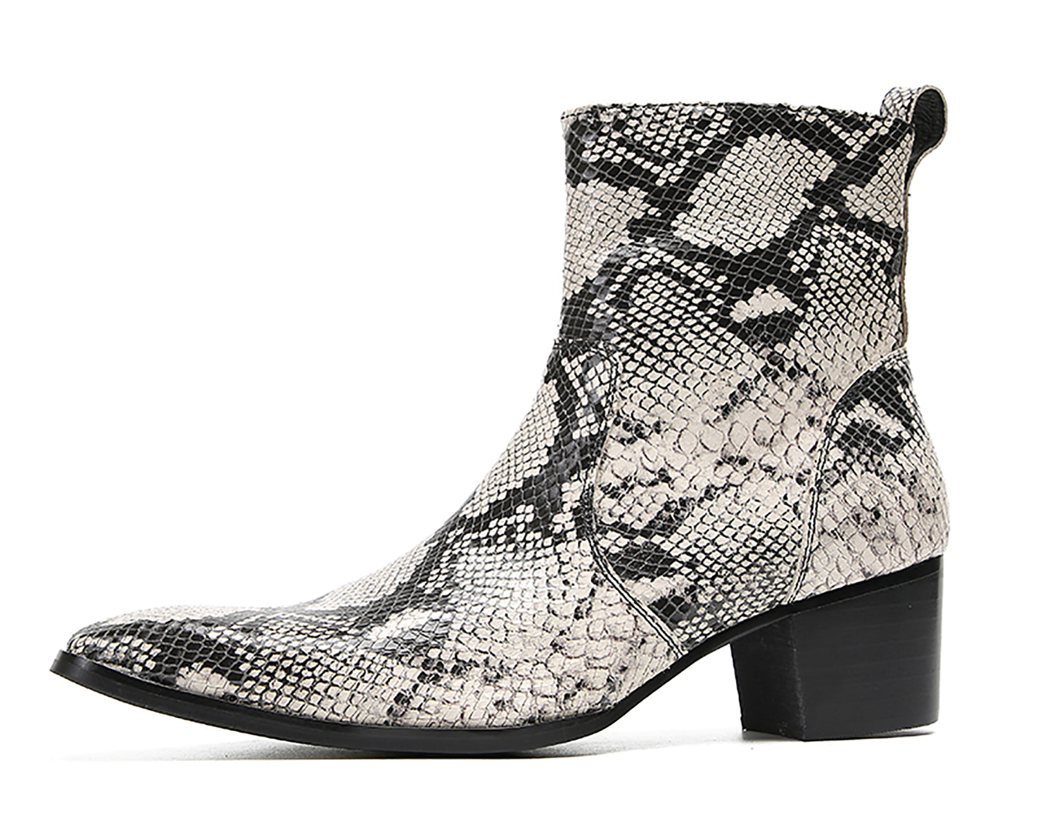 Men's Snakeskin Texture Chelsea Western Boots