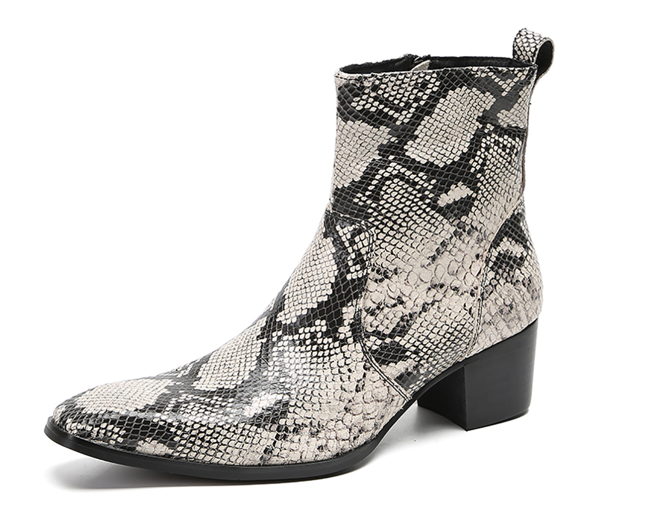 Men's Snakeskin Texture Chelsea Western Boots