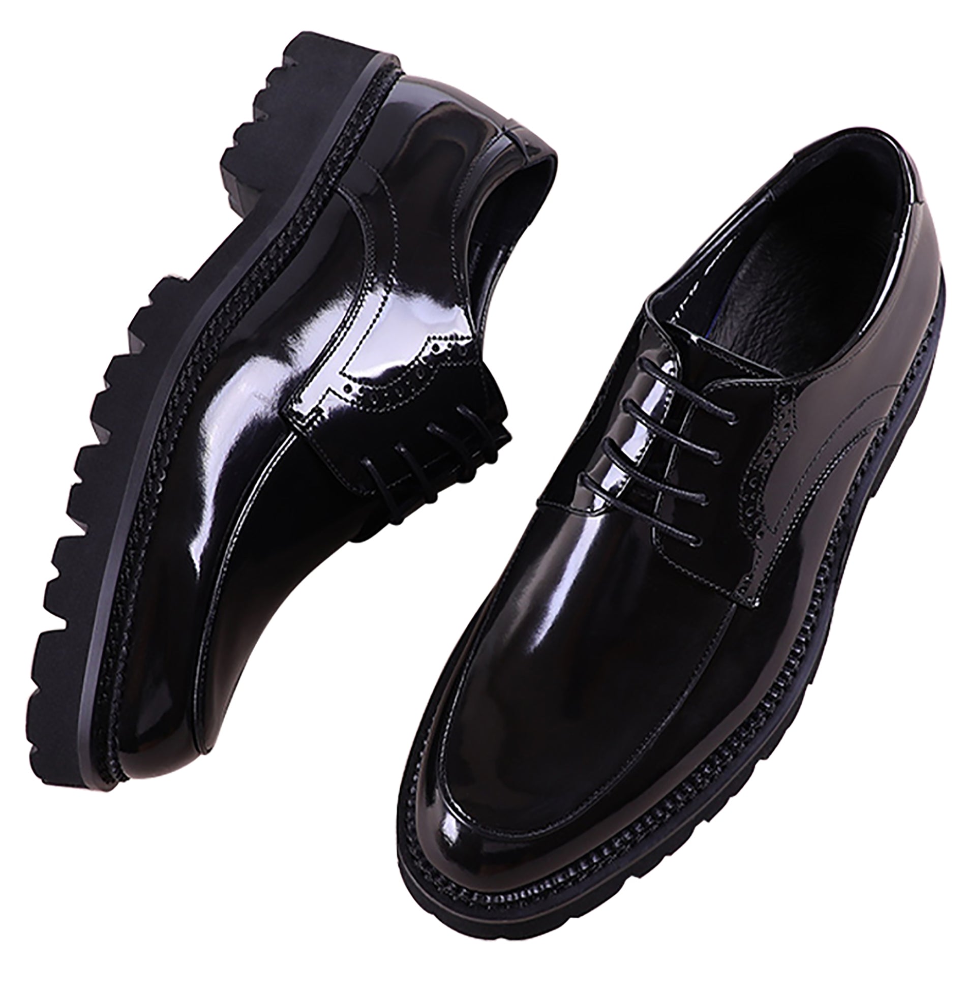 Men's Handmade Dress Plain Toe Brogues Derby