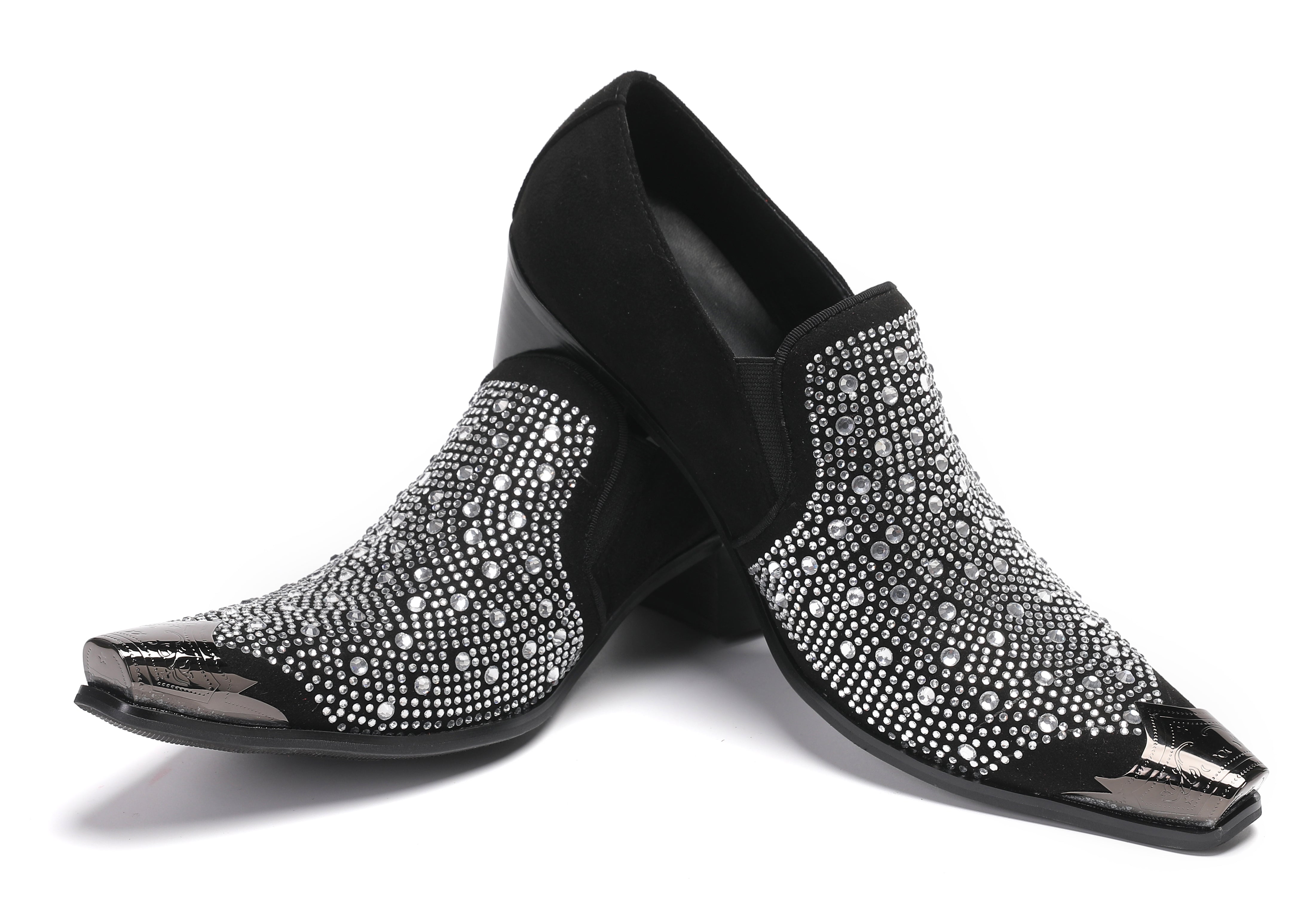 Men's Metal-Tip Toe Beaded Penny Loafers