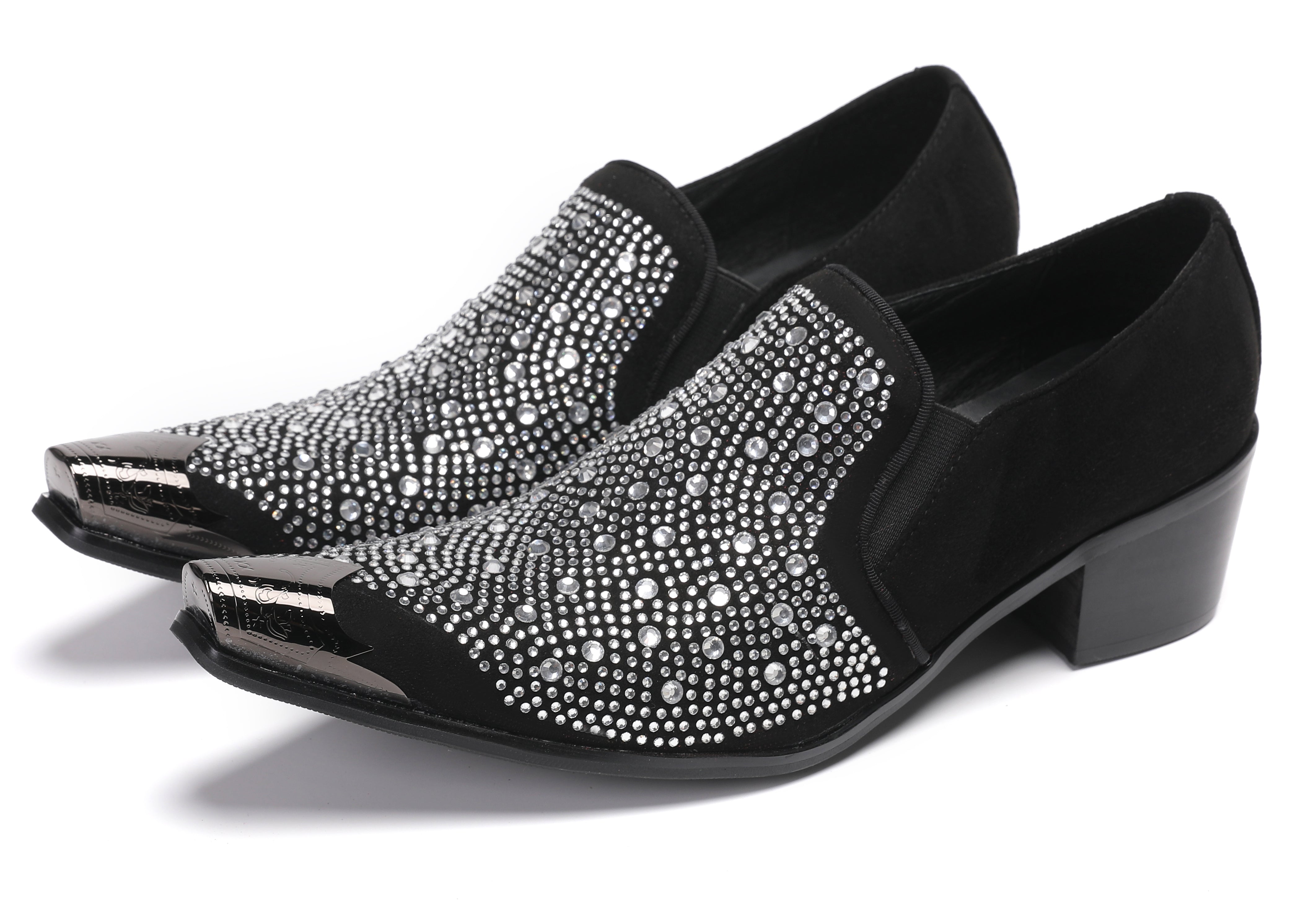 Men's Metal-Tip Toe Beaded Penny Loafers