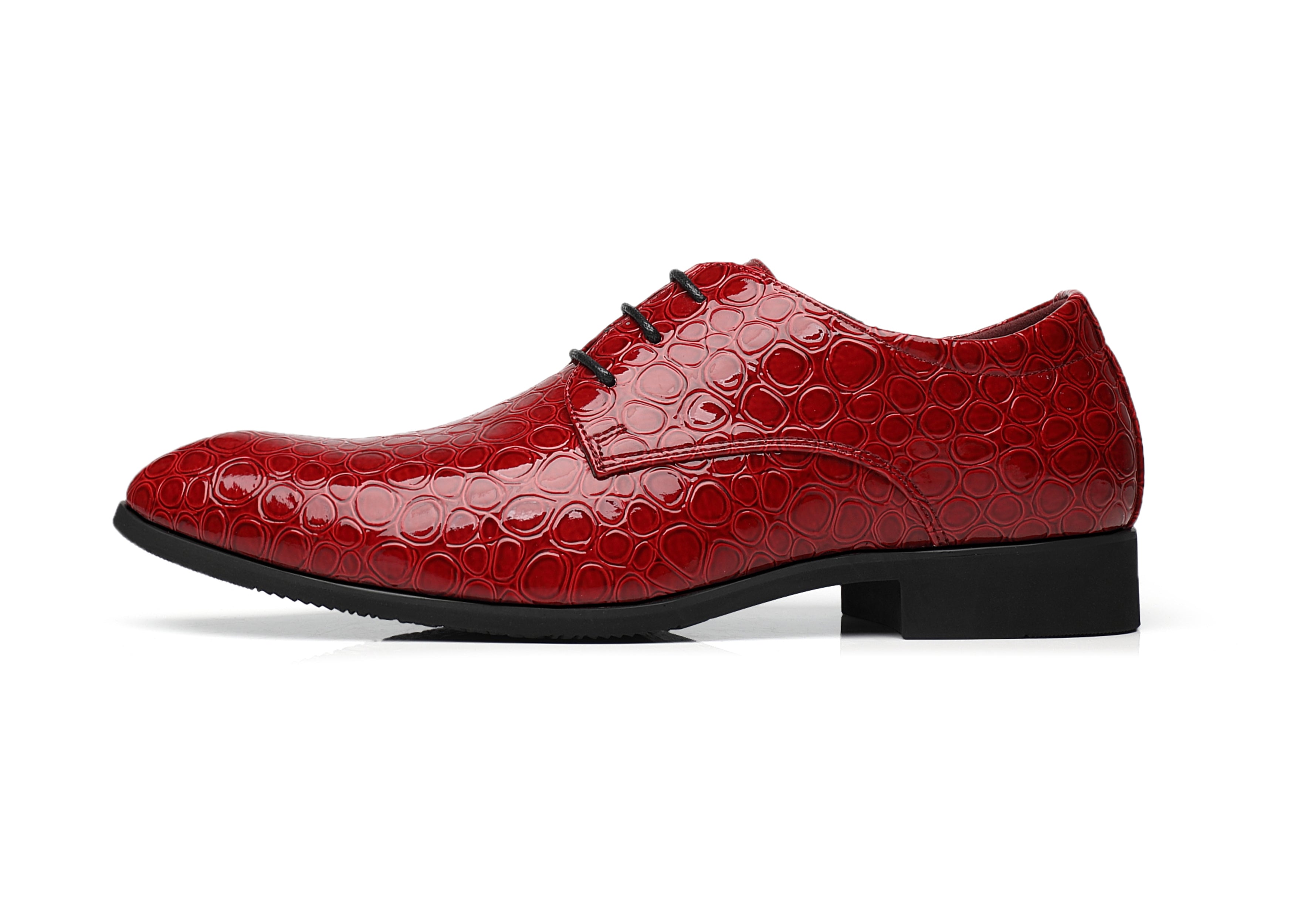 Zapatos Derby de charol de cocodrilo para hombre