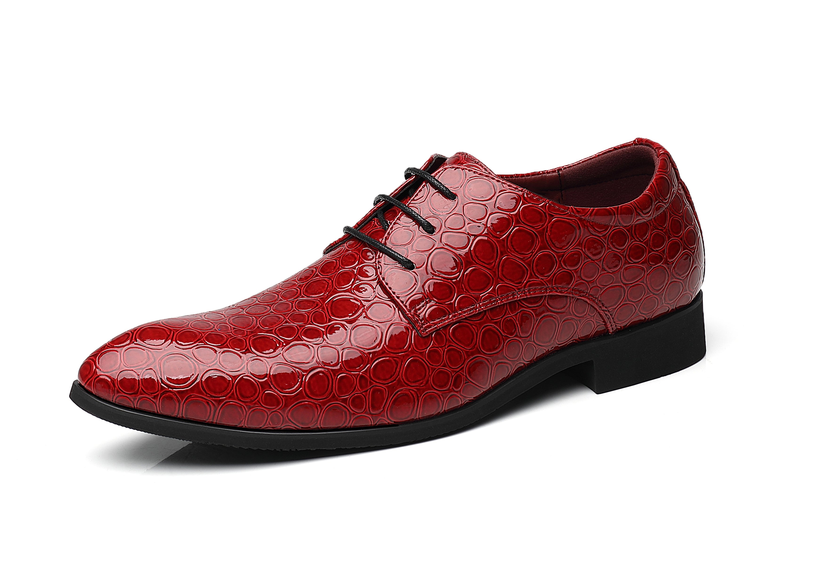 Zapatos Derby de charol de cocodrilo para hombre