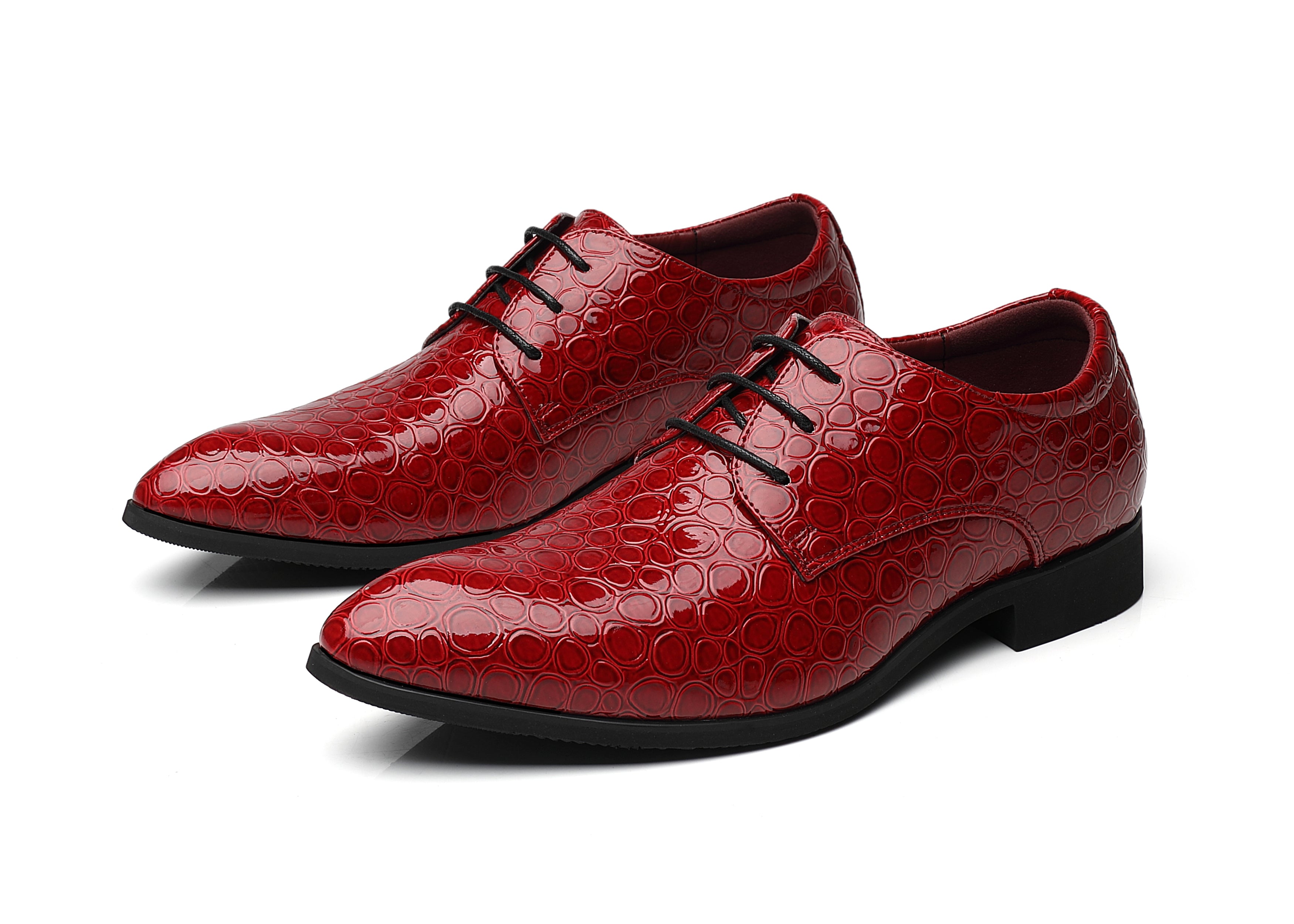 Men's Croc Patent Leather Derby Shoes