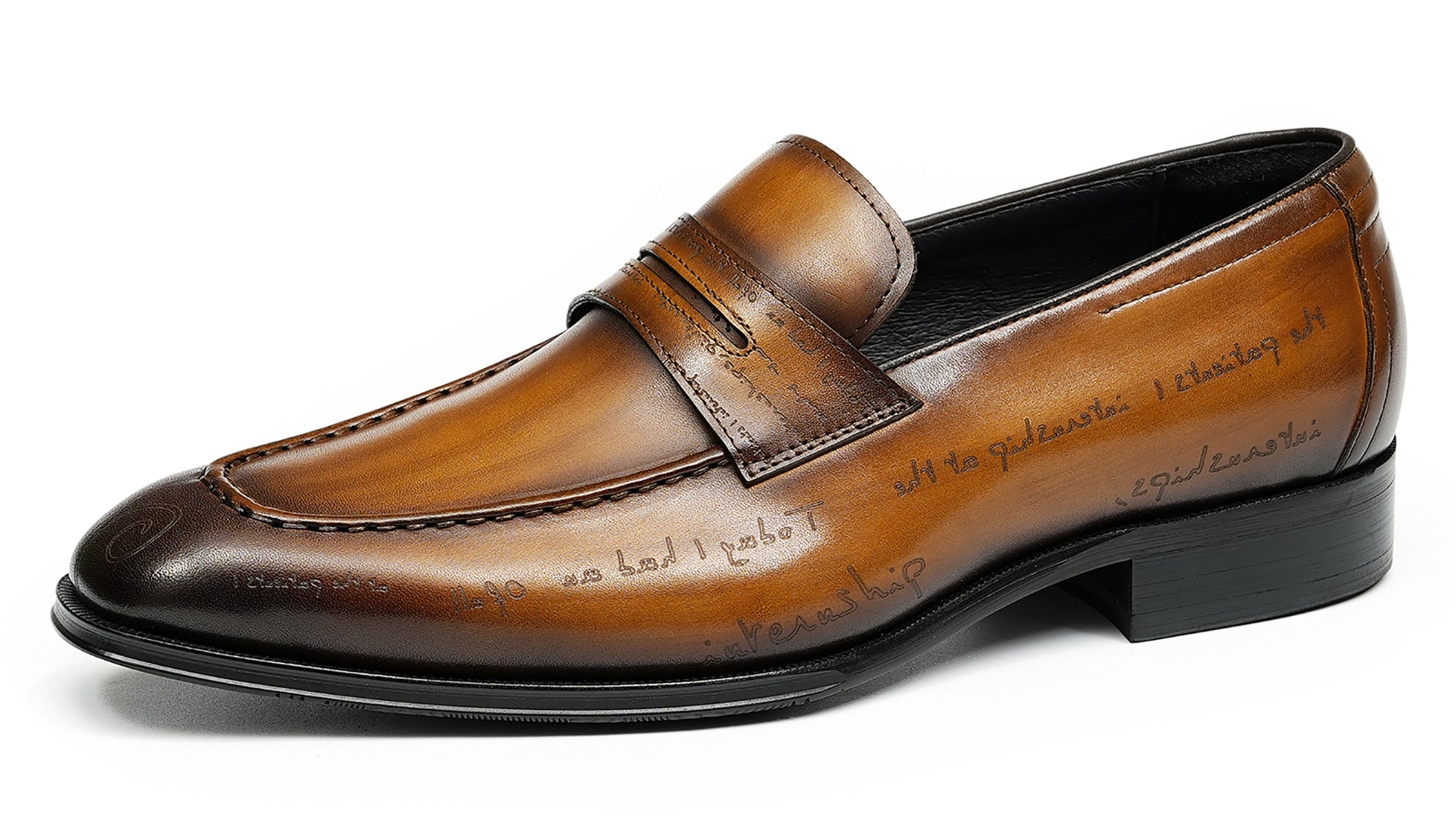 Mocasines Penny Brogues de esmoquin a la moda para hombre