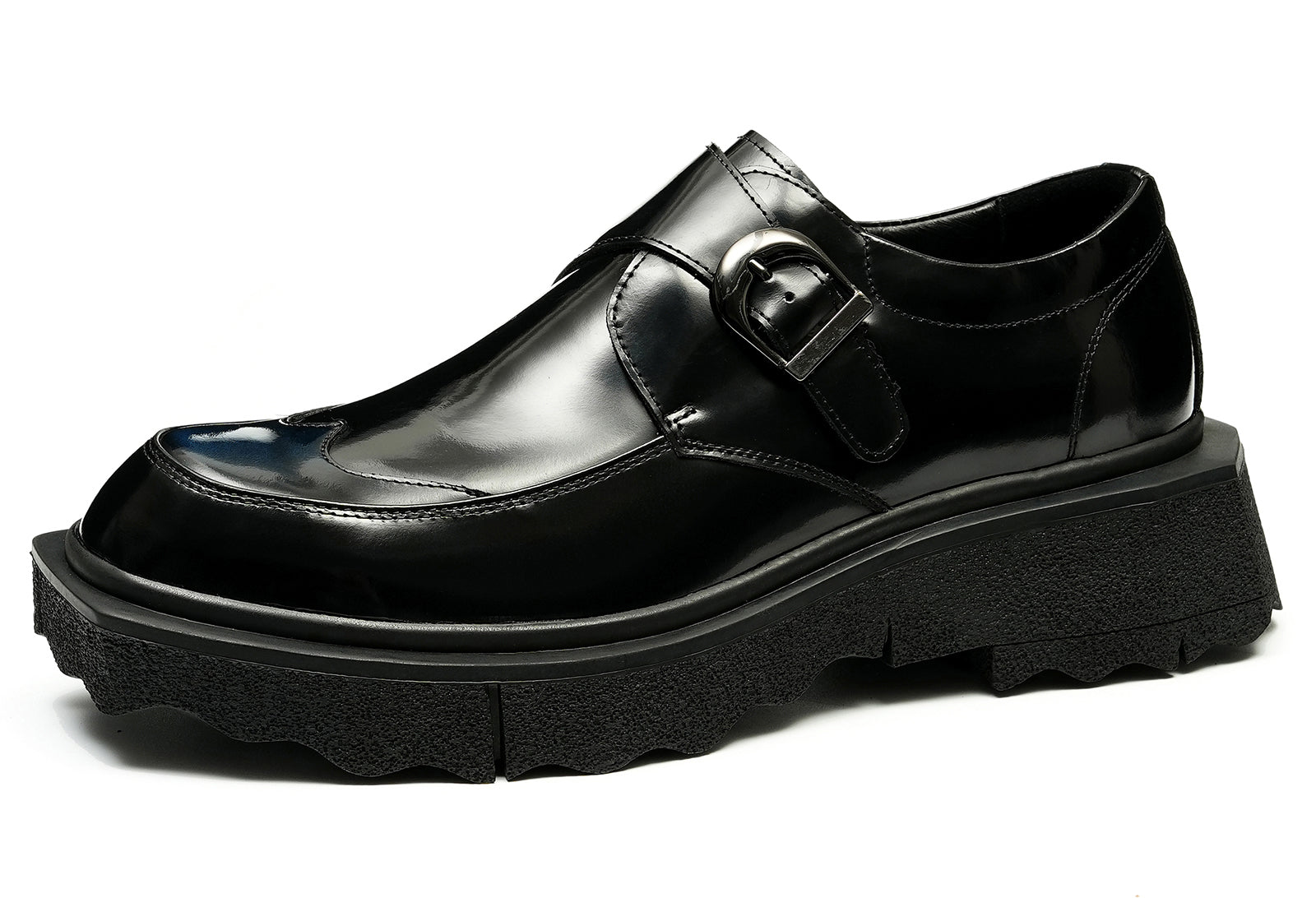 Men's Thick Sole Monk-Strap Loafers