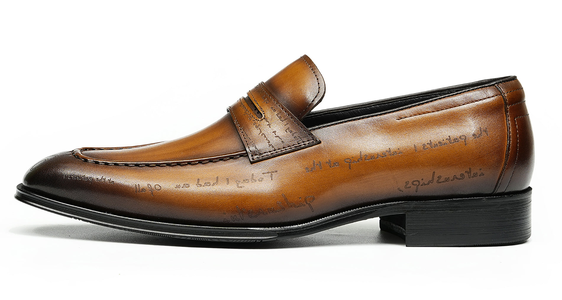 Mocasines Penny Brogues de esmoquin a la moda para hombre