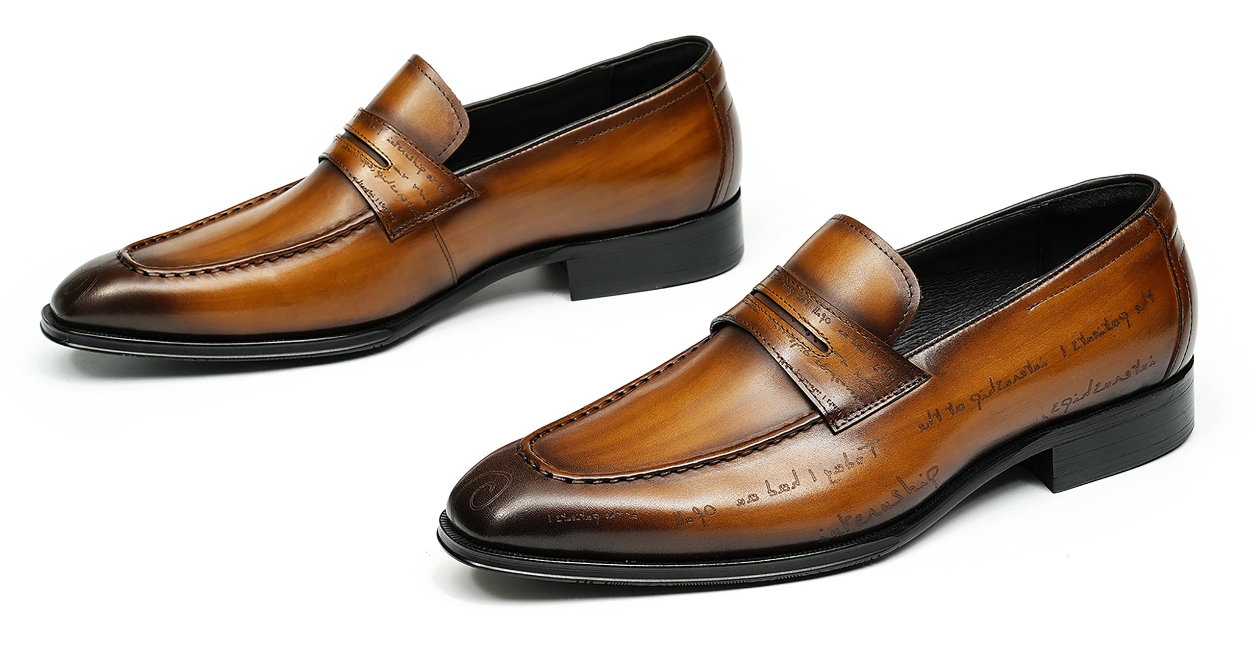 Mocasines Penny Brogues de esmoquin a la moda para hombre