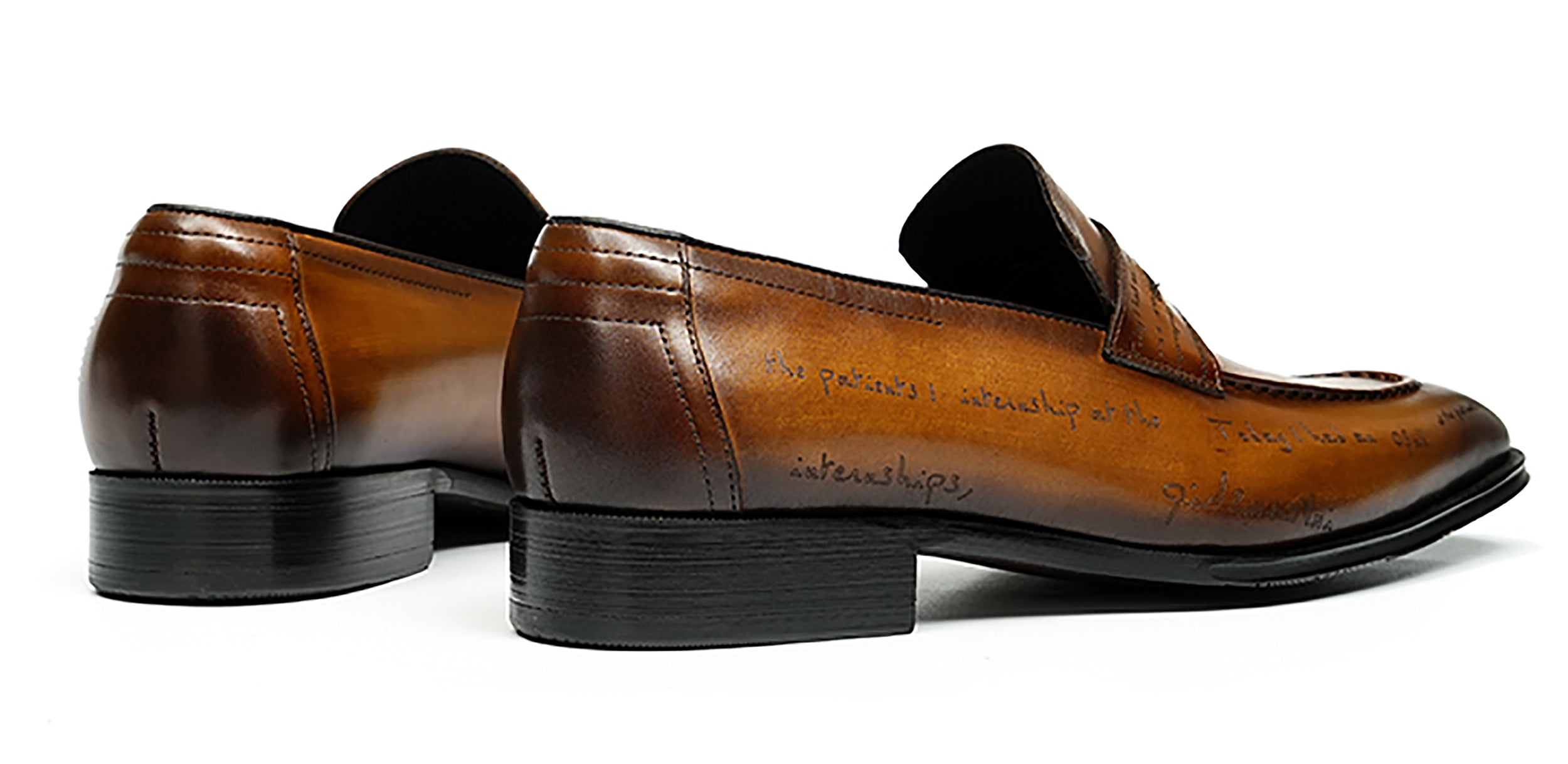 Mocasines Penny Brogues de esmoquin a la moda para hombre