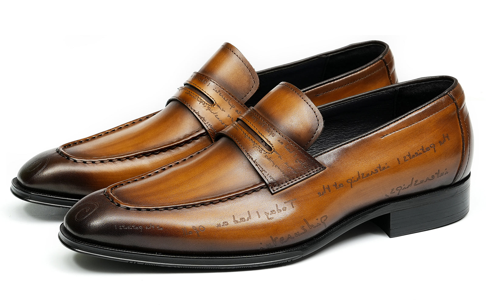 Mocasines Penny Brogues de esmoquin a la moda para hombre