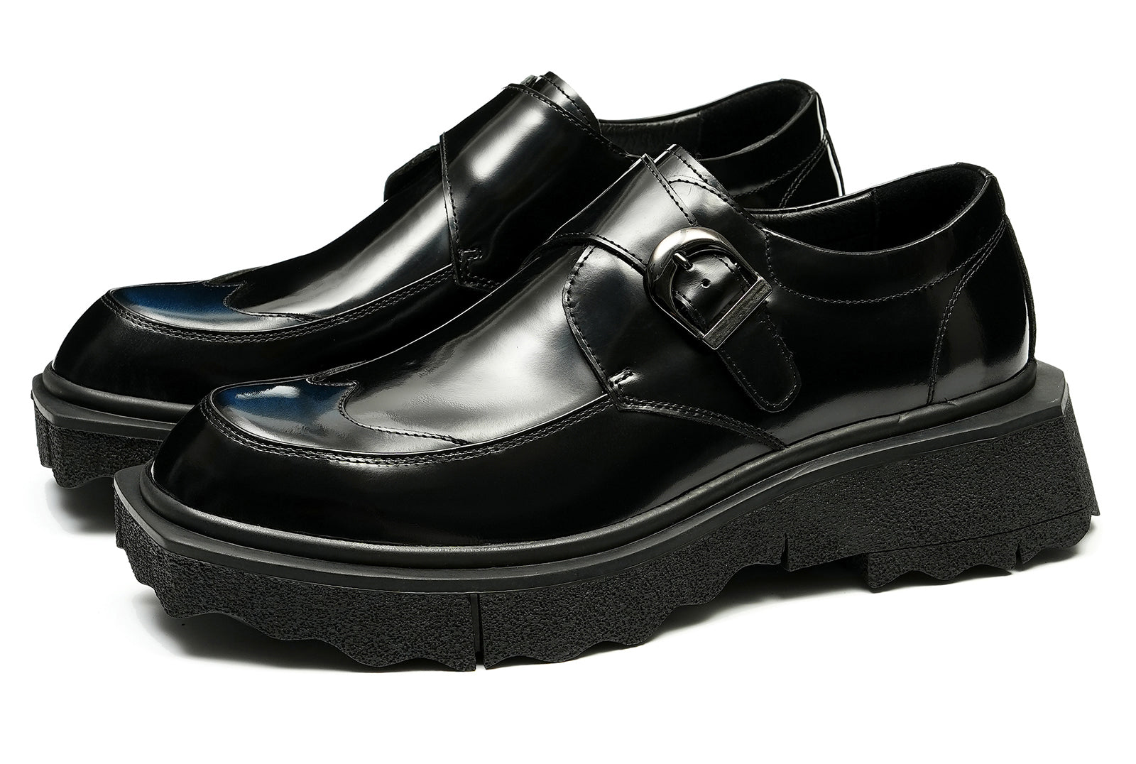 Men's Thick Sole Monk-Strap Loafers