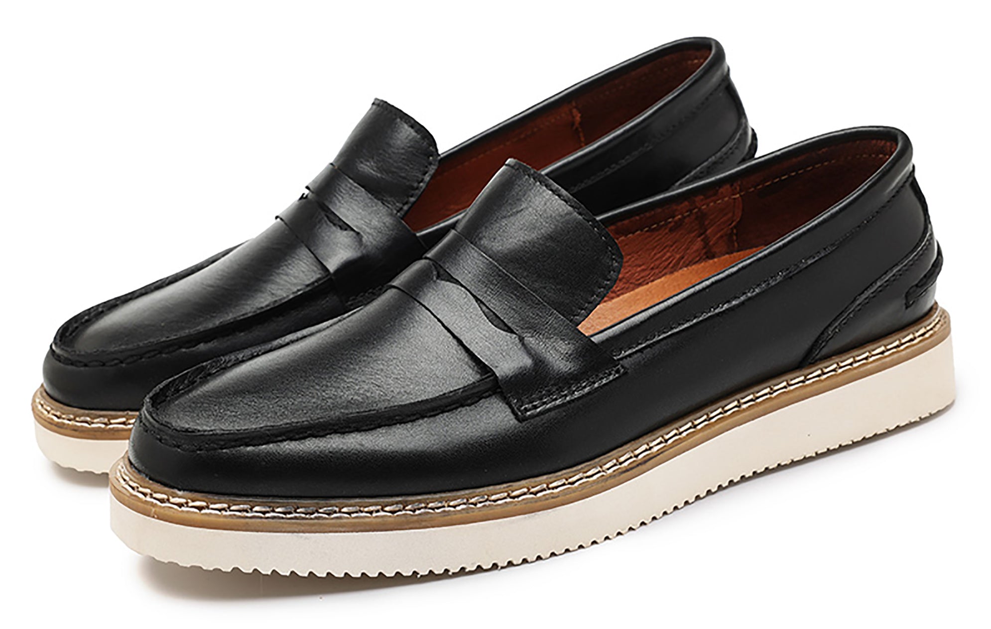Men's Classic Genuine Leather Tuxedo Penny Loafers