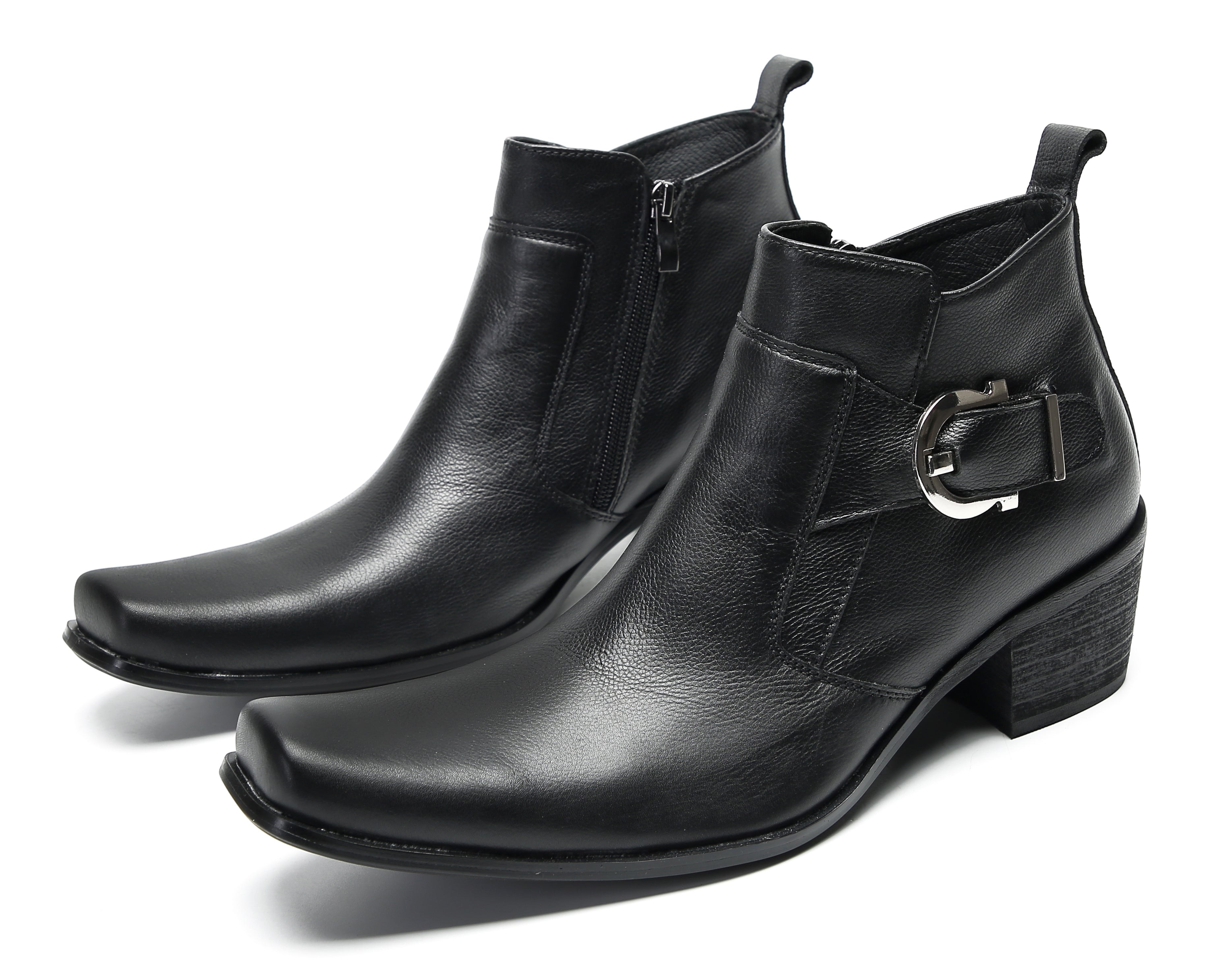 Men's Fashion Casual Plain Toe Buttons Boots