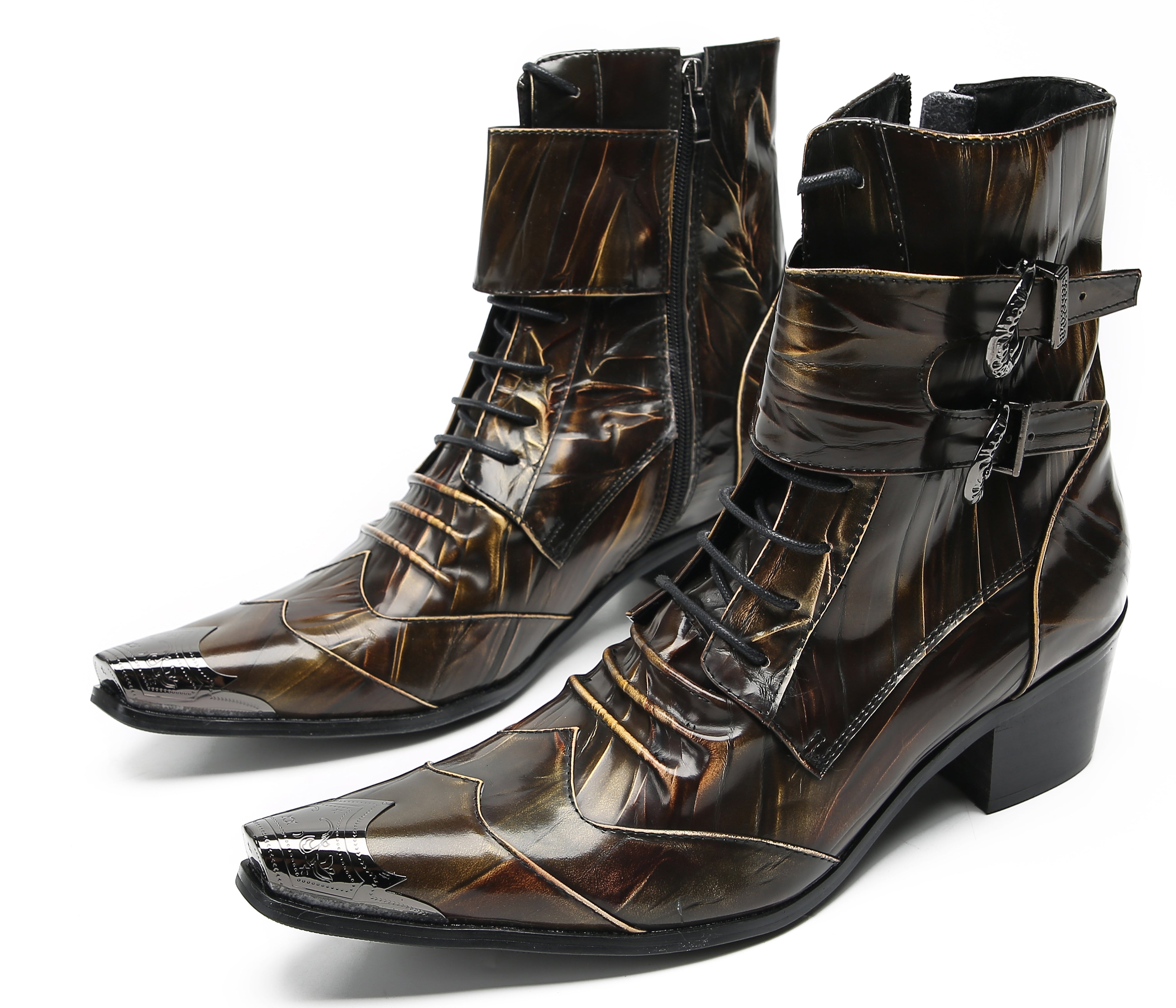 Men's Metal Toe Retro Western Mid Top Boots