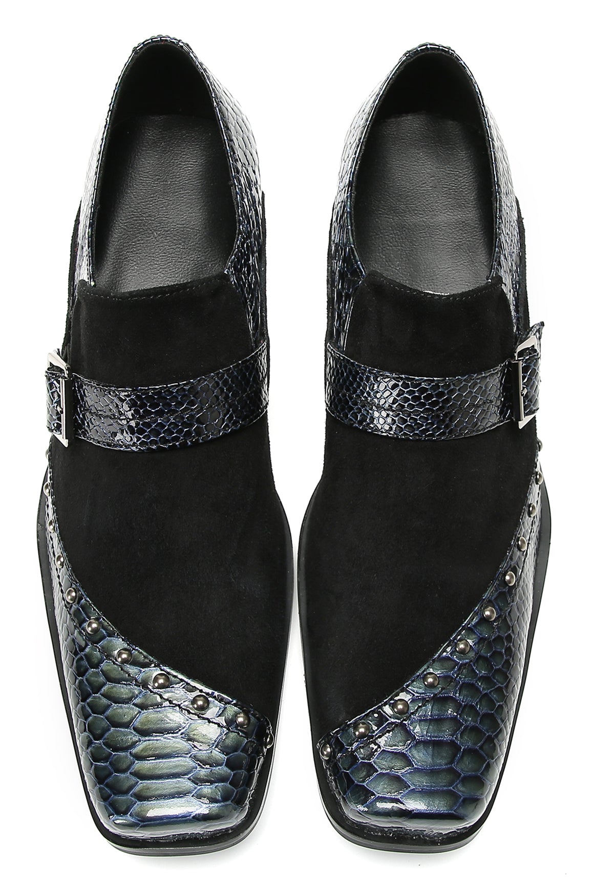 Men's Beaded Buckle Monk Strap Penny Western Loafers