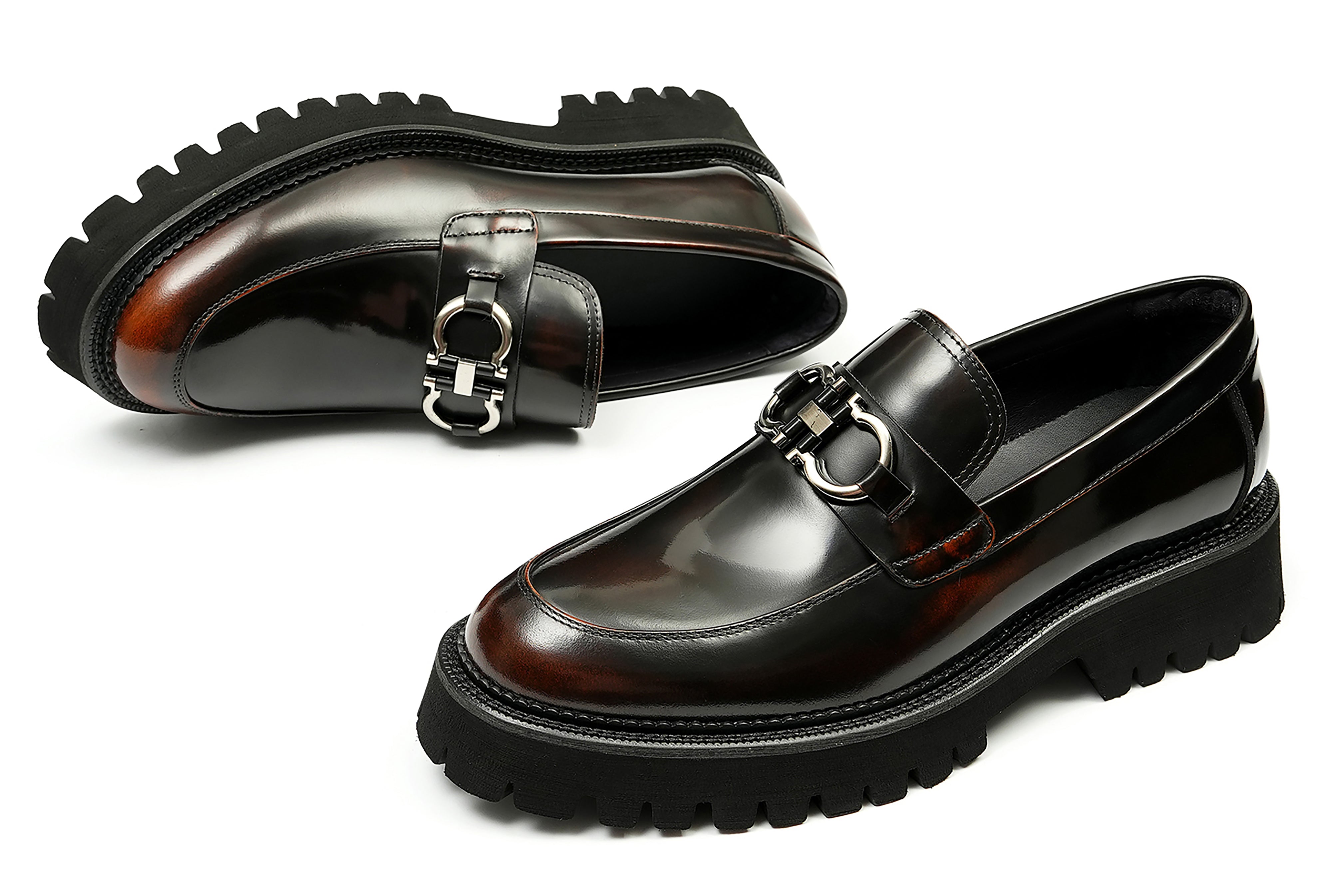 Mocasín con hebilla Horsebit de vestir para hombre