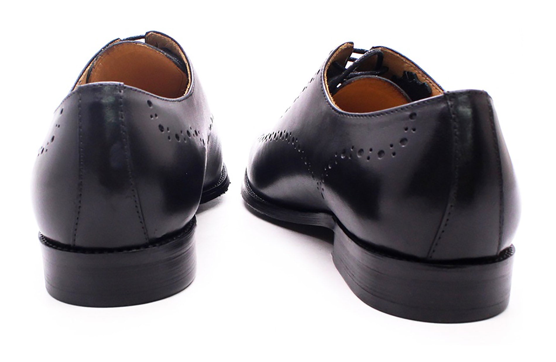 Zapatos Oxford Brouges formales hechos a mano con punta lisa y punta de ala para hombre