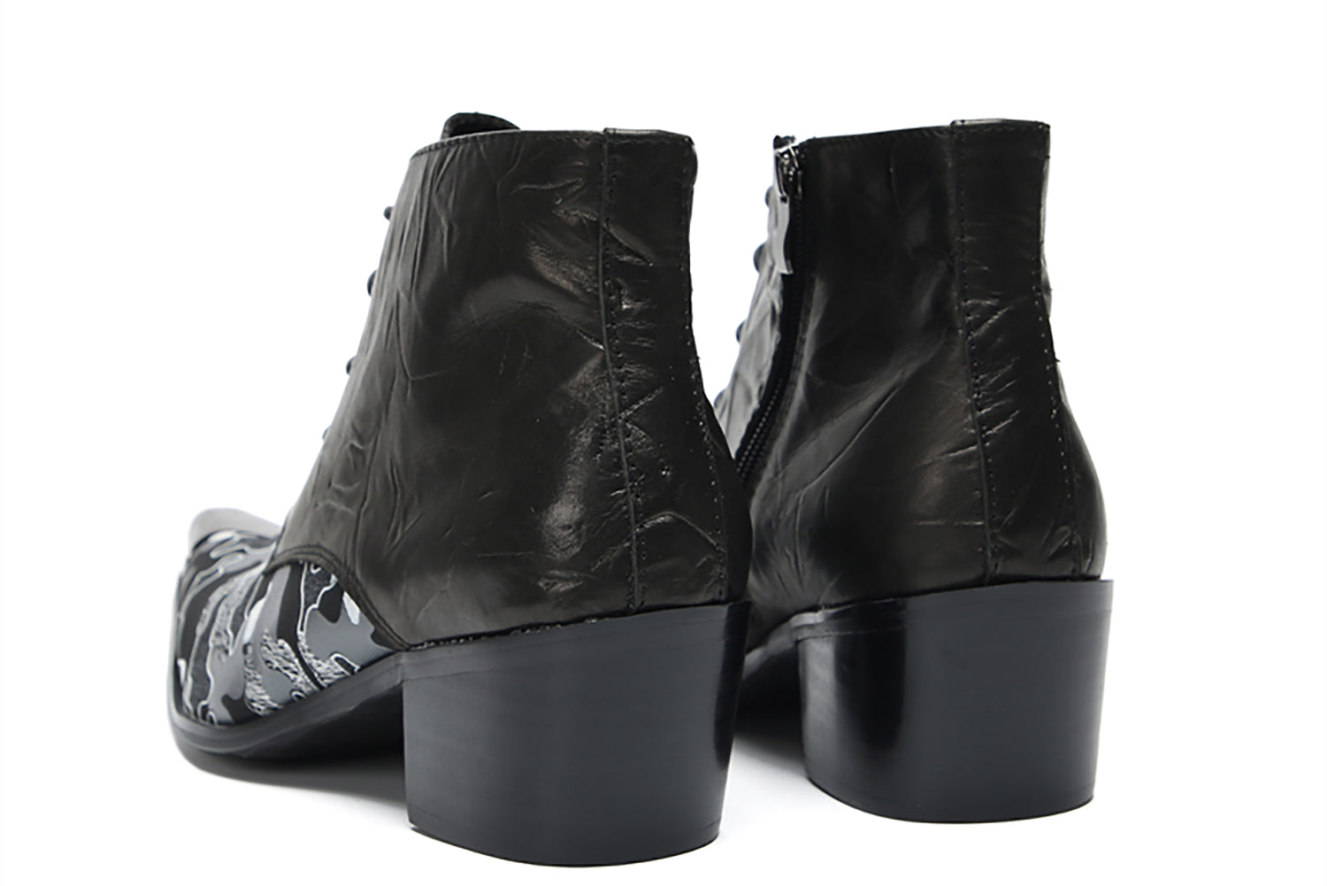 Botas occidentales con punta de metal para hombre